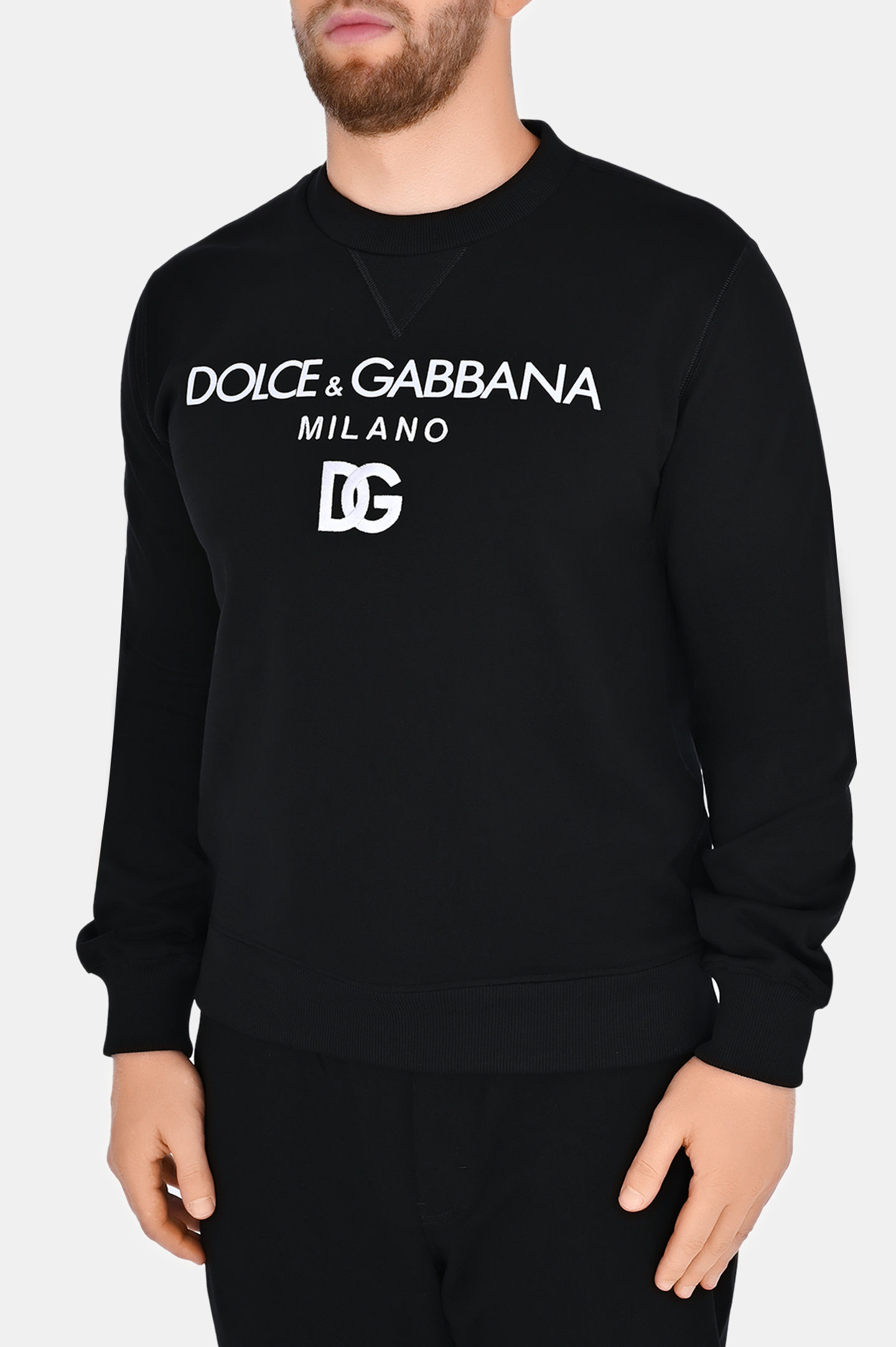 Свитшот с логотипом DOLCE & GABBANA G9ACGZ FU7DU, цвет: Черный, Мужской