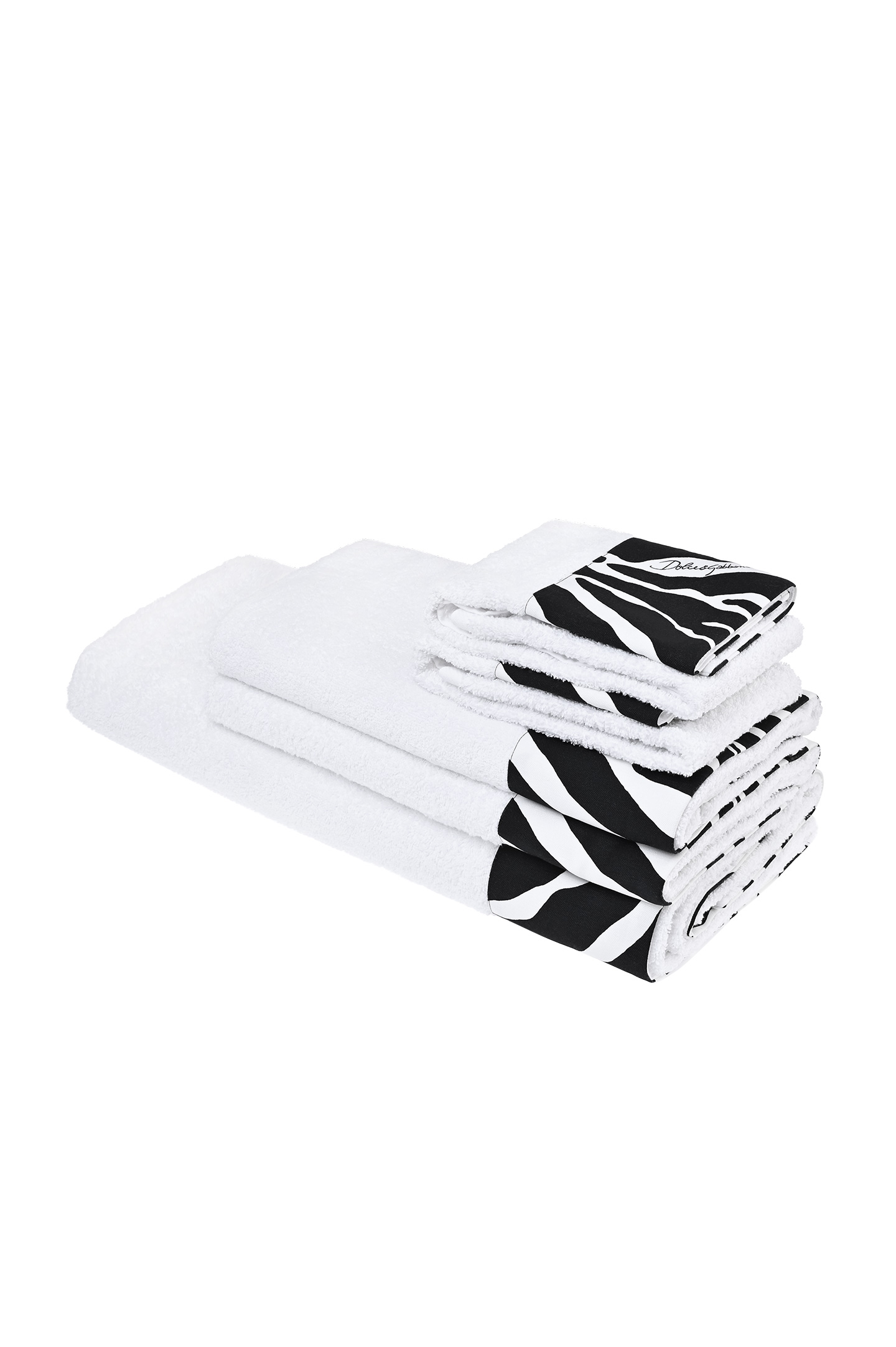 Комплект полотенец DOLCE & GABBANA TCFS01 TCAAU, цвет: Черно-белый, Unisex