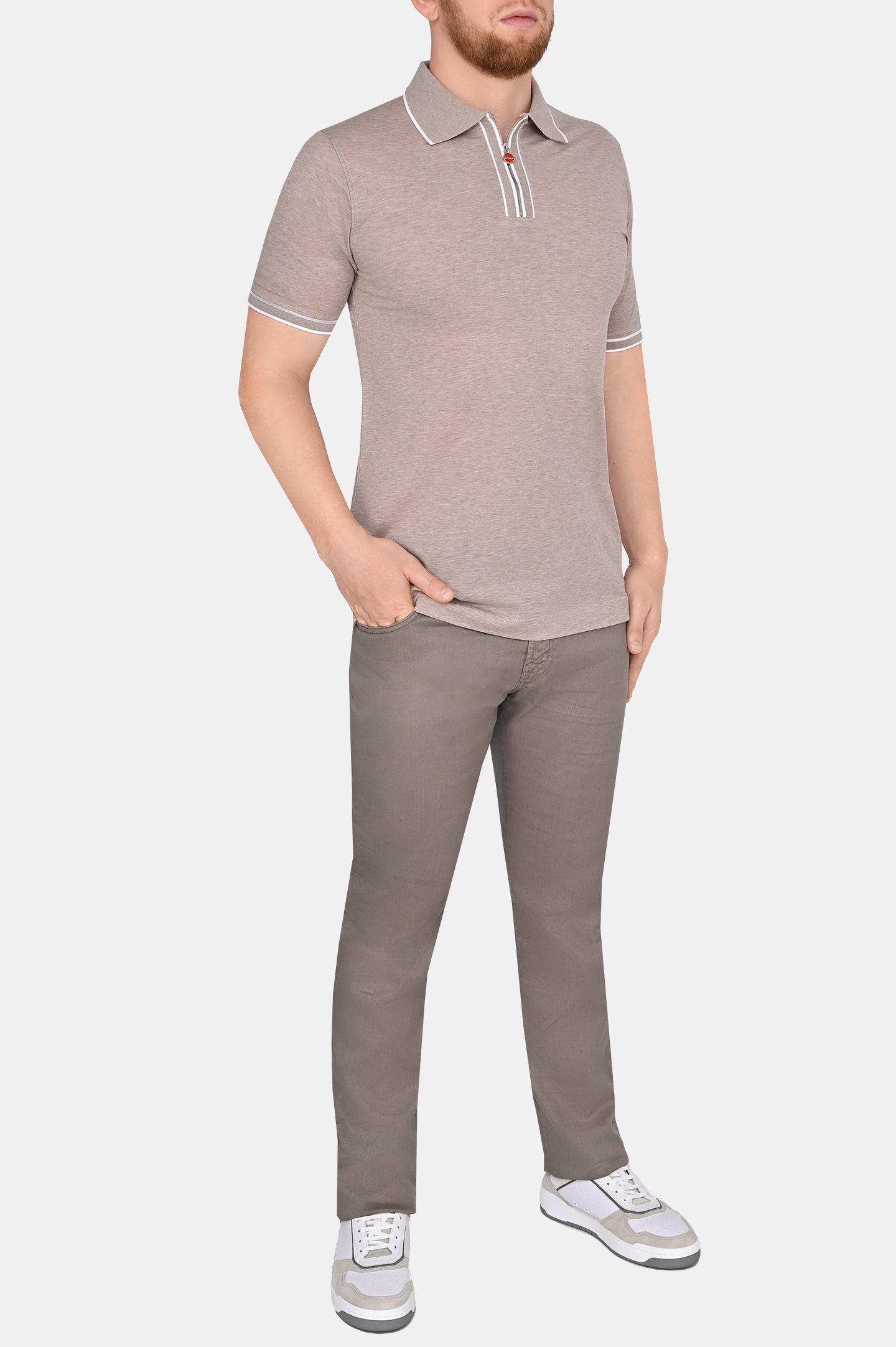 Поло KITON UK1267E23, цвет: Бежевый, Мужской