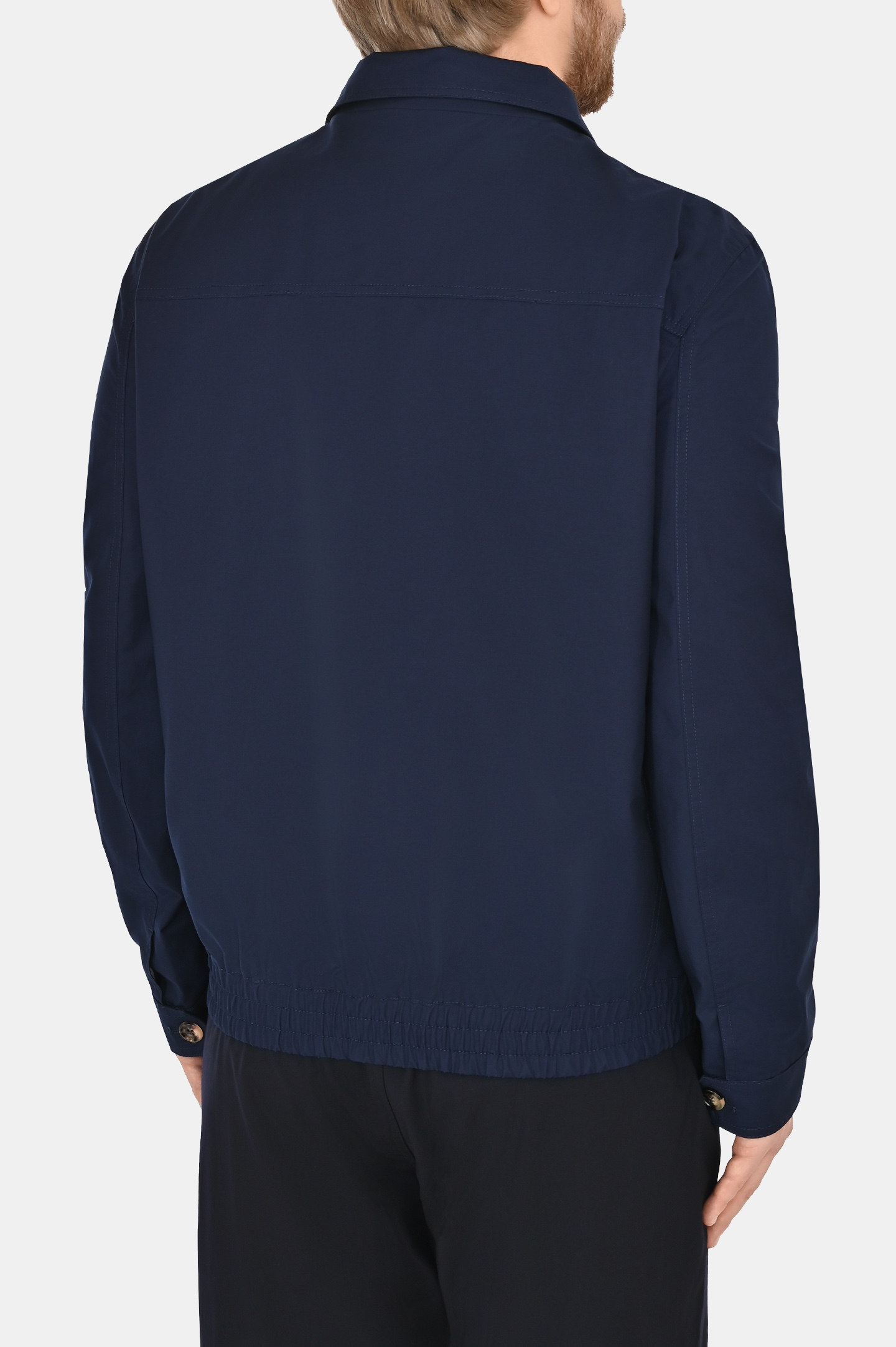 Легкая классическая куртка на молнии BRUNELLO  CUCINELLI MB4026205, цвет: Темно-синий, Мужской
