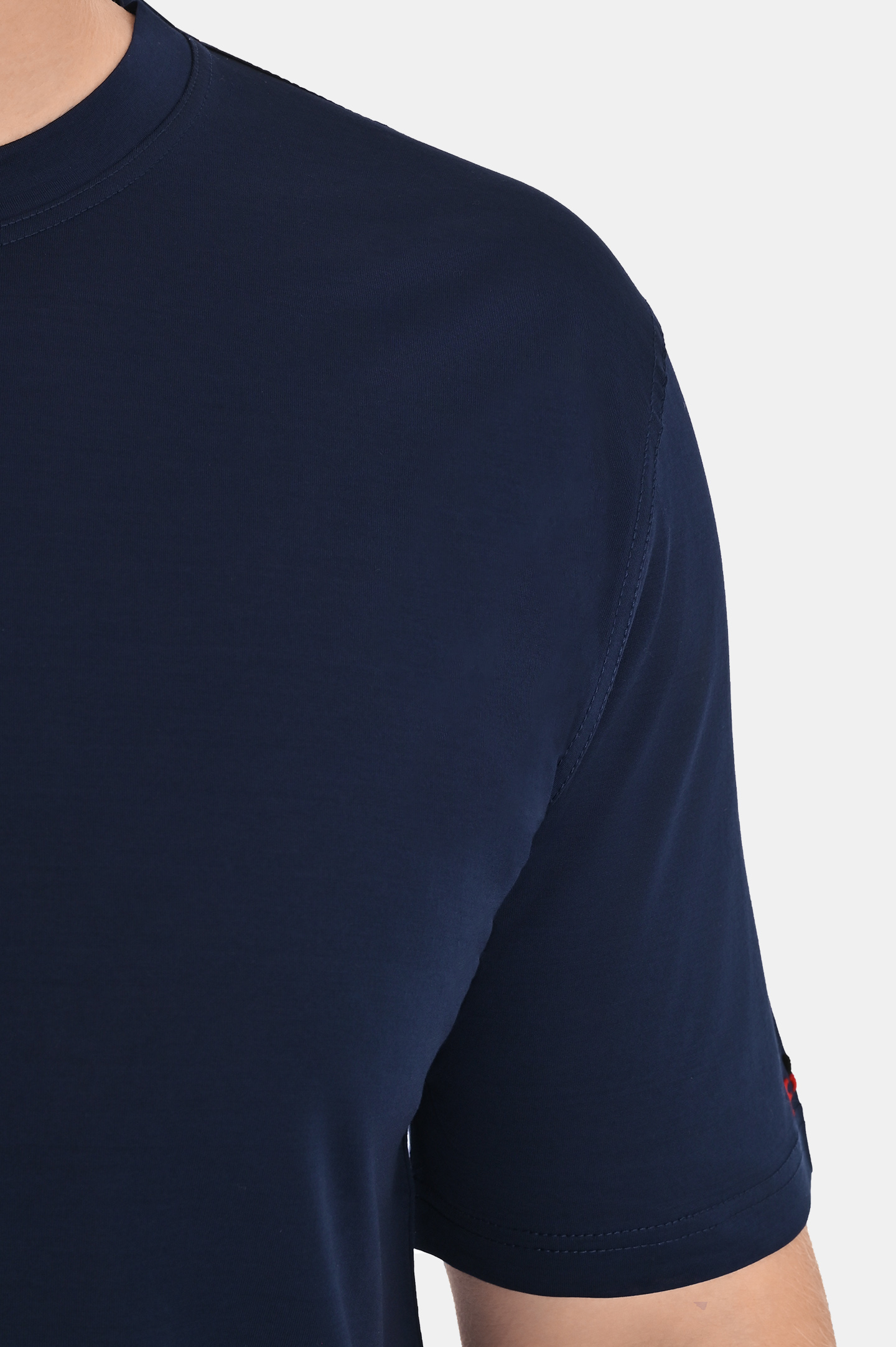 Хлопковая базовая футболка KITON UMK1165769, цвет: Темно-синий, Мужской