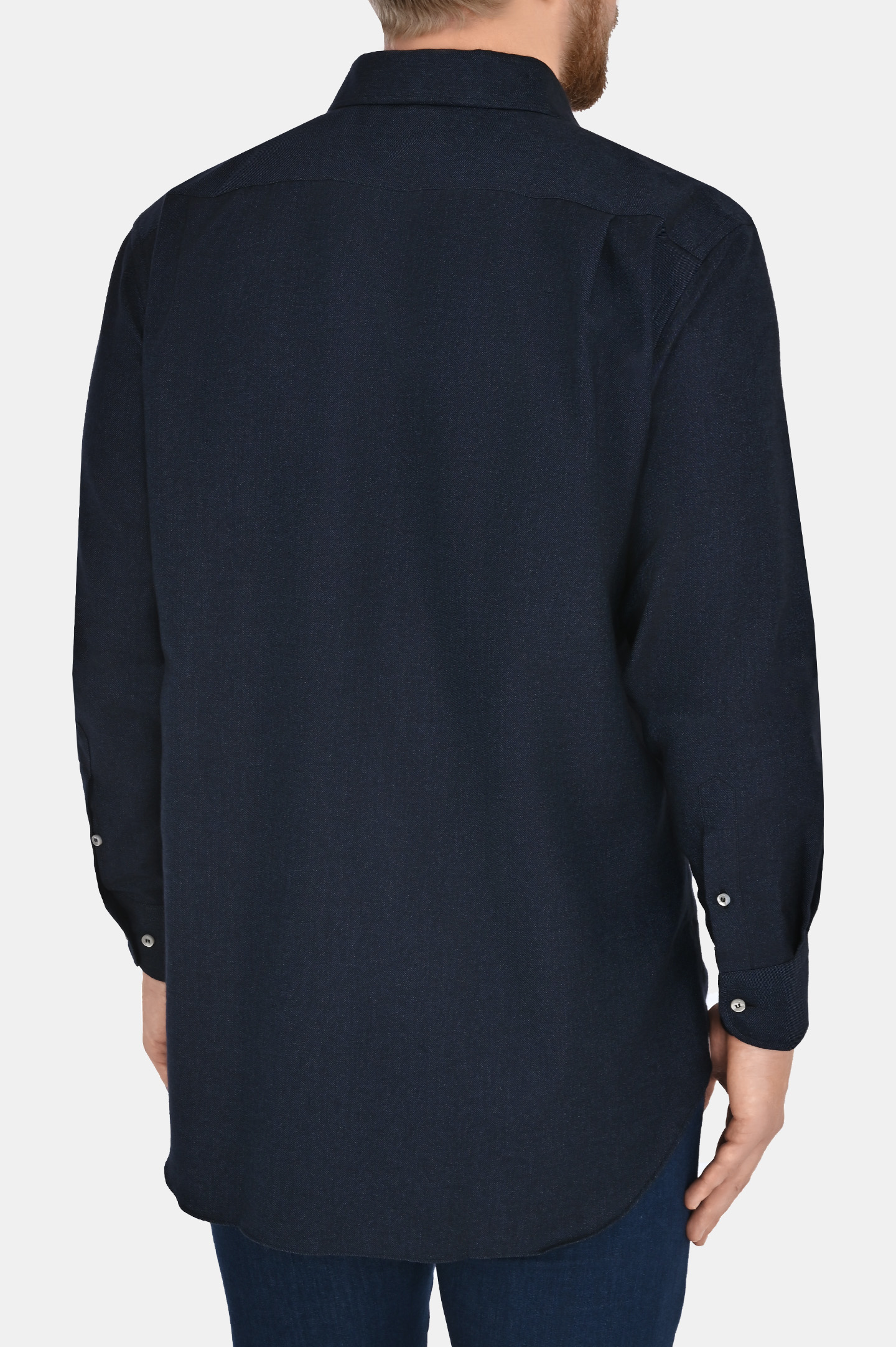Рубашка LORO PIANA FAM5263, цвет: Темно-синий, Мужской