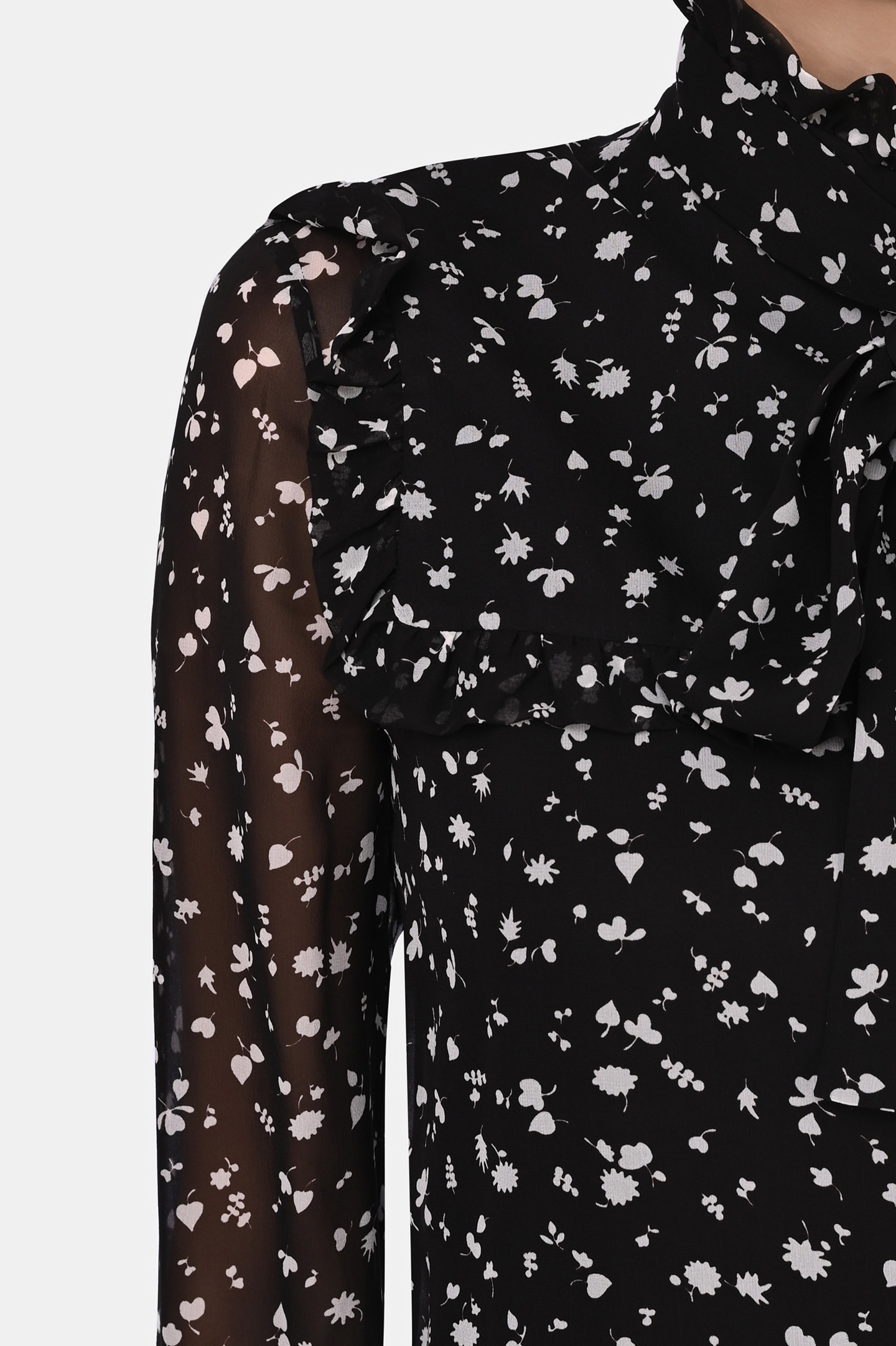 Платье SAINT LAURENT 660924 Y5D30, цвет: Черно-белый, Женский