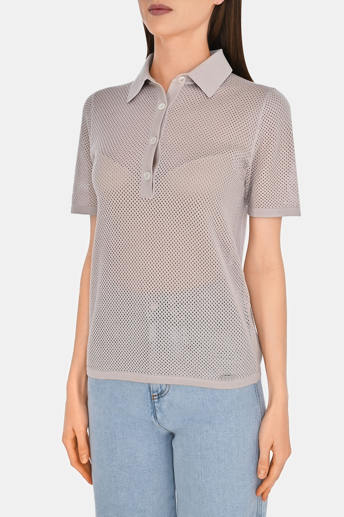 Поло KITON D557140639, цвет: Бежевый, Женский