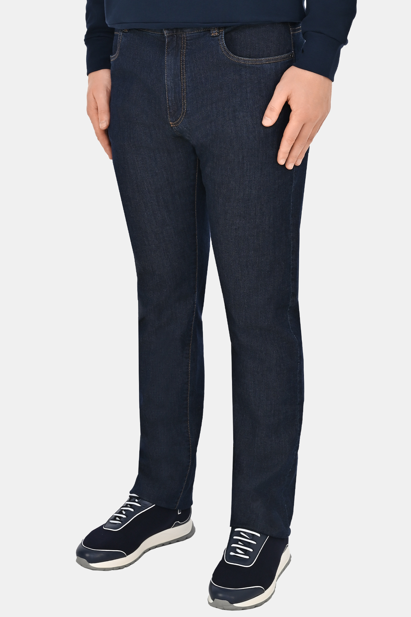 Прямые базовые джинсы CANALI PD00400 91700, цвет: Темно-синий, Мужской