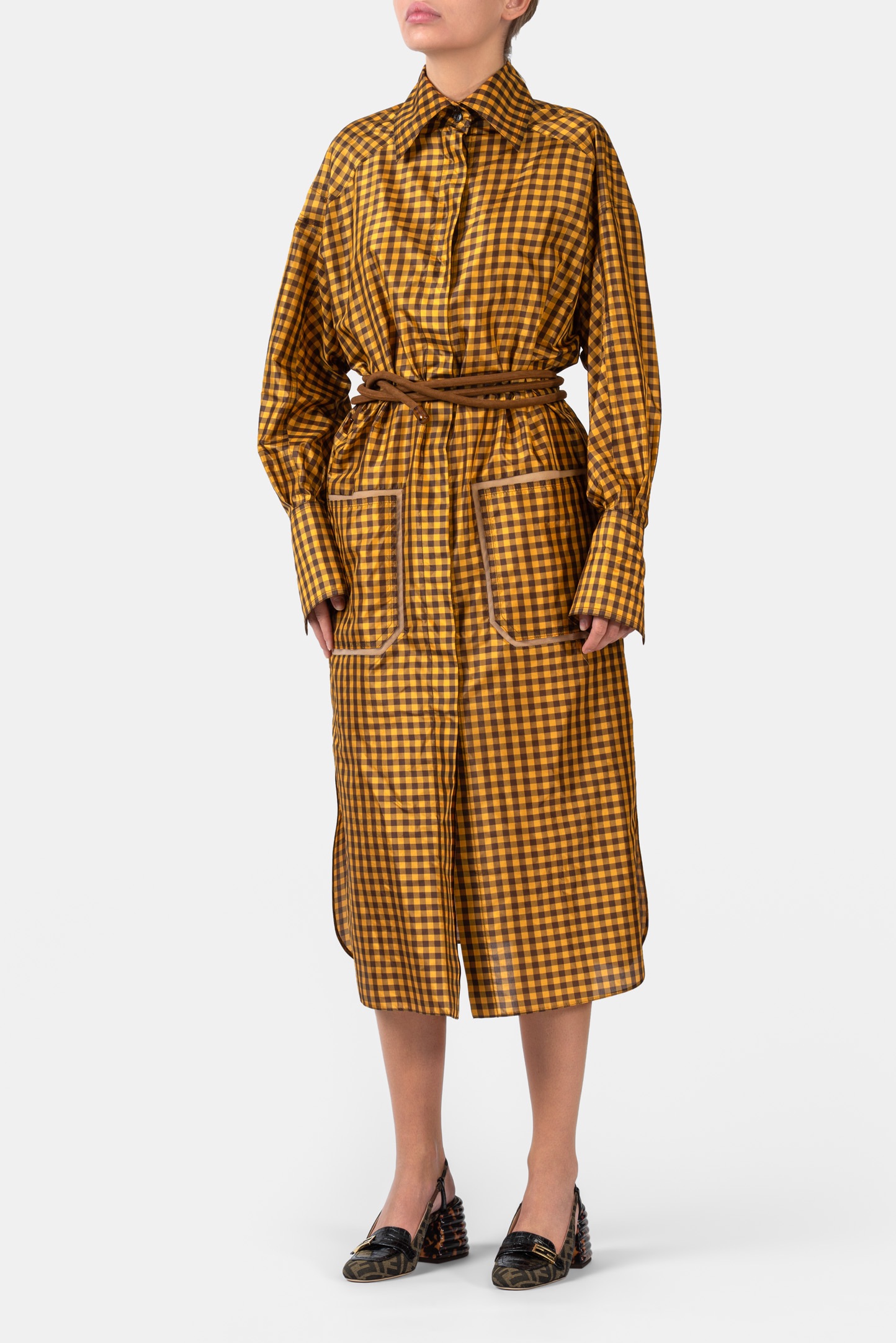Платье FENDI FDA803 A5YL, цвет: Желтый, Женский