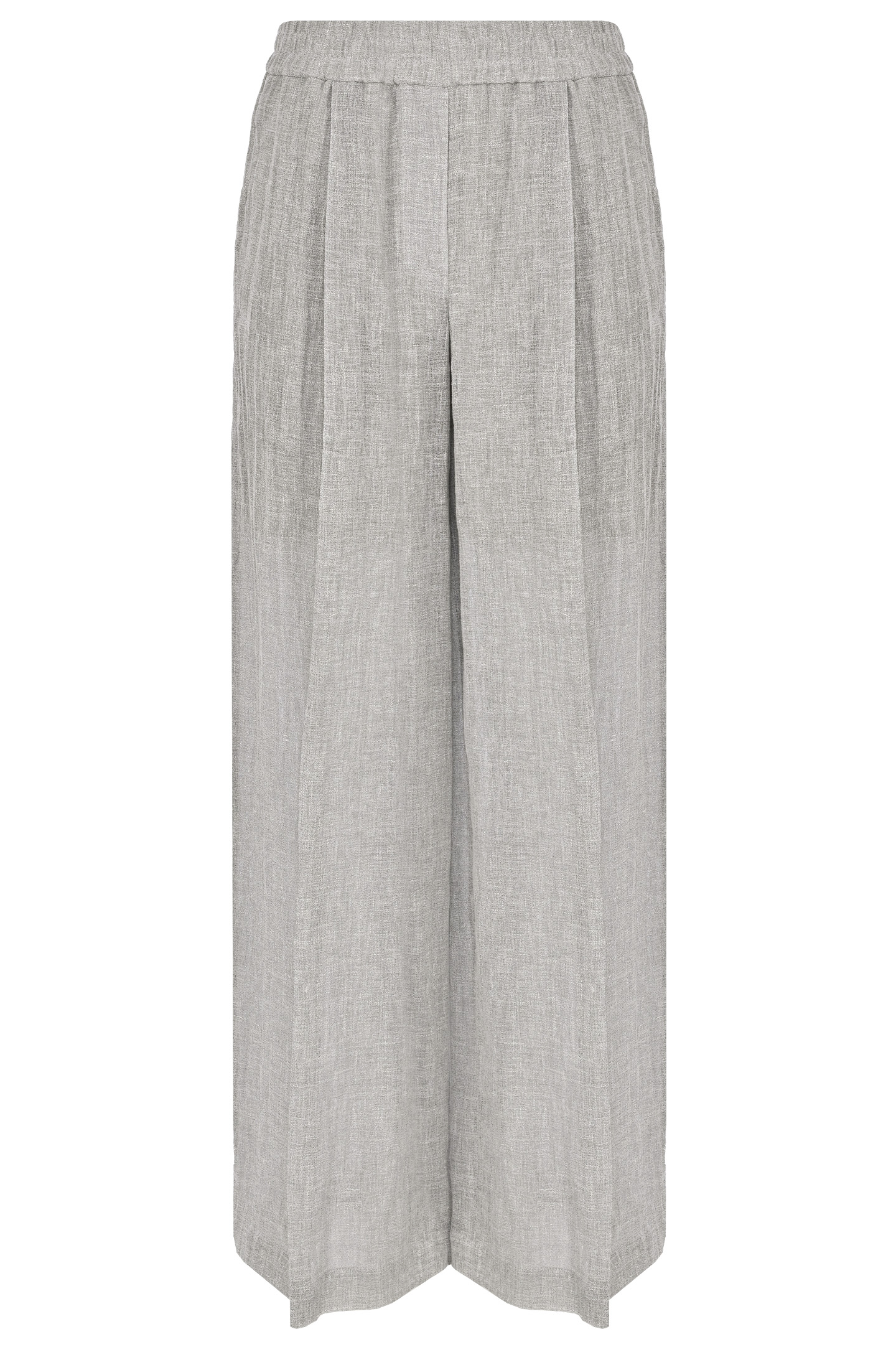 Широкие льняные брюки BRUNELLO  CUCINELLI MH570P8541, цвет: Серый, Женский