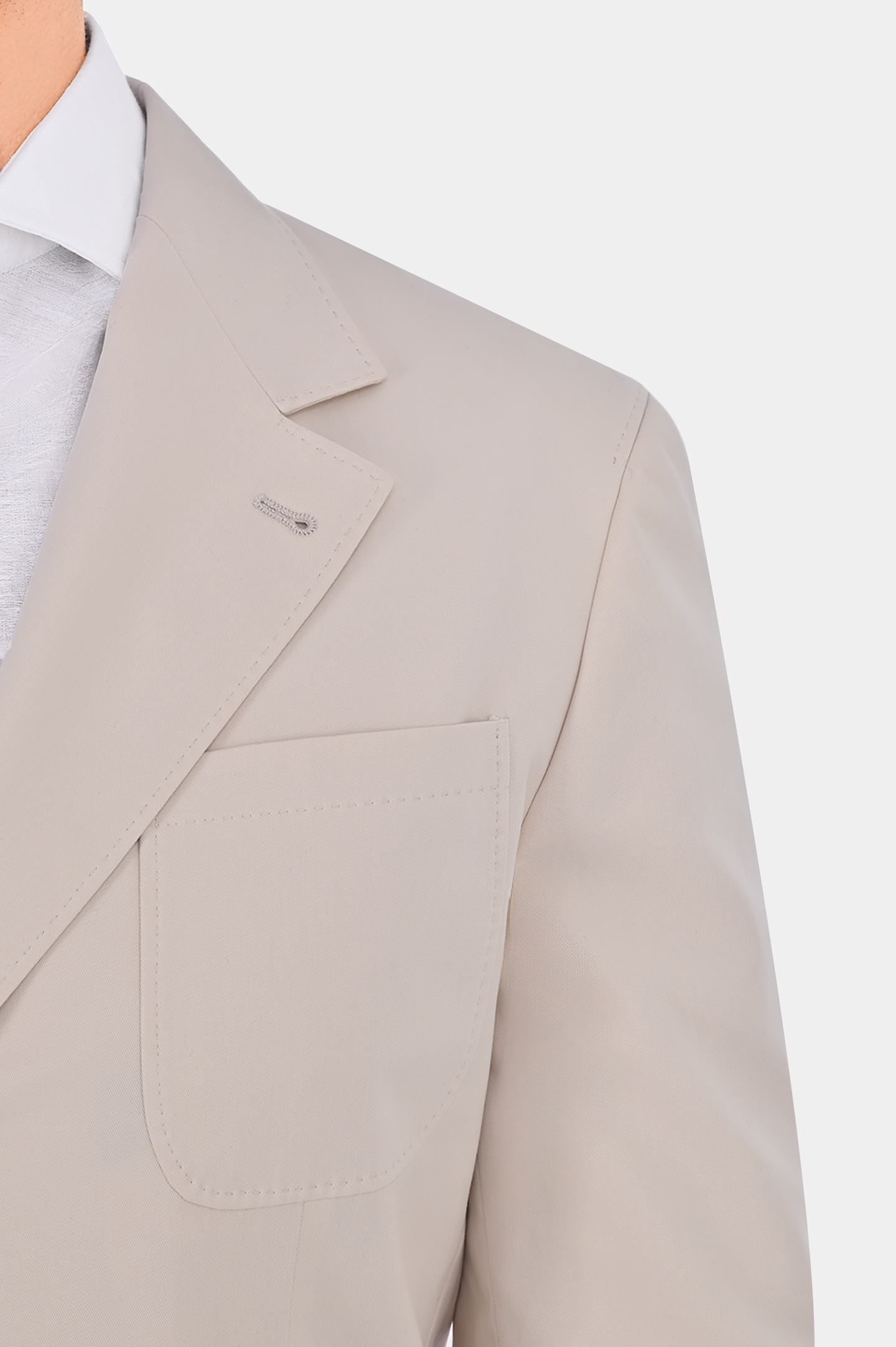 Пиджак из смеси хлопка, кашемира и эластана BRUNELLO  CUCINELLI ML4727BND, цвет: Молочный, Мужской