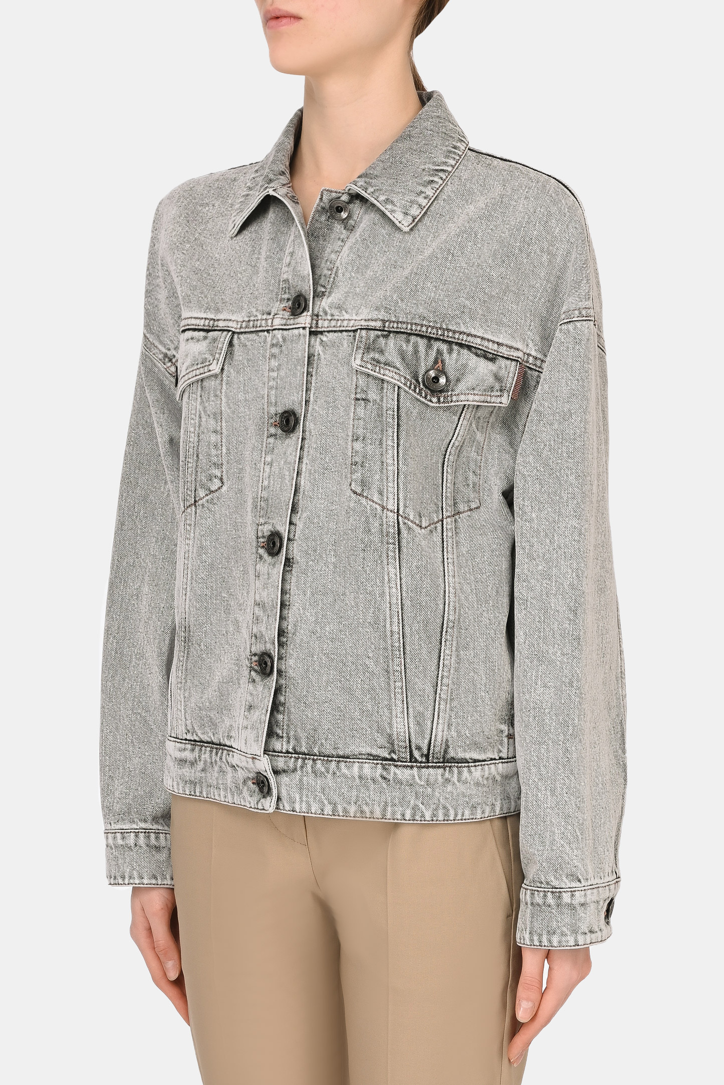 Куртка BRUNELLO  CUCINELLI MA0952984, цвет: Серый, Женский