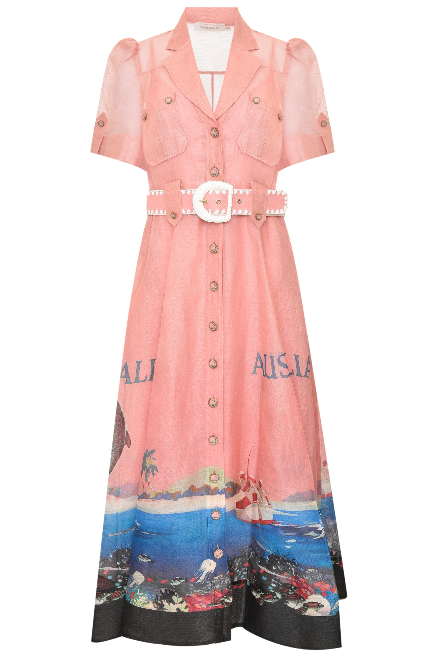 Платье ZIMMERMANN 2947DPOS, цвет: Розовый, Женский
