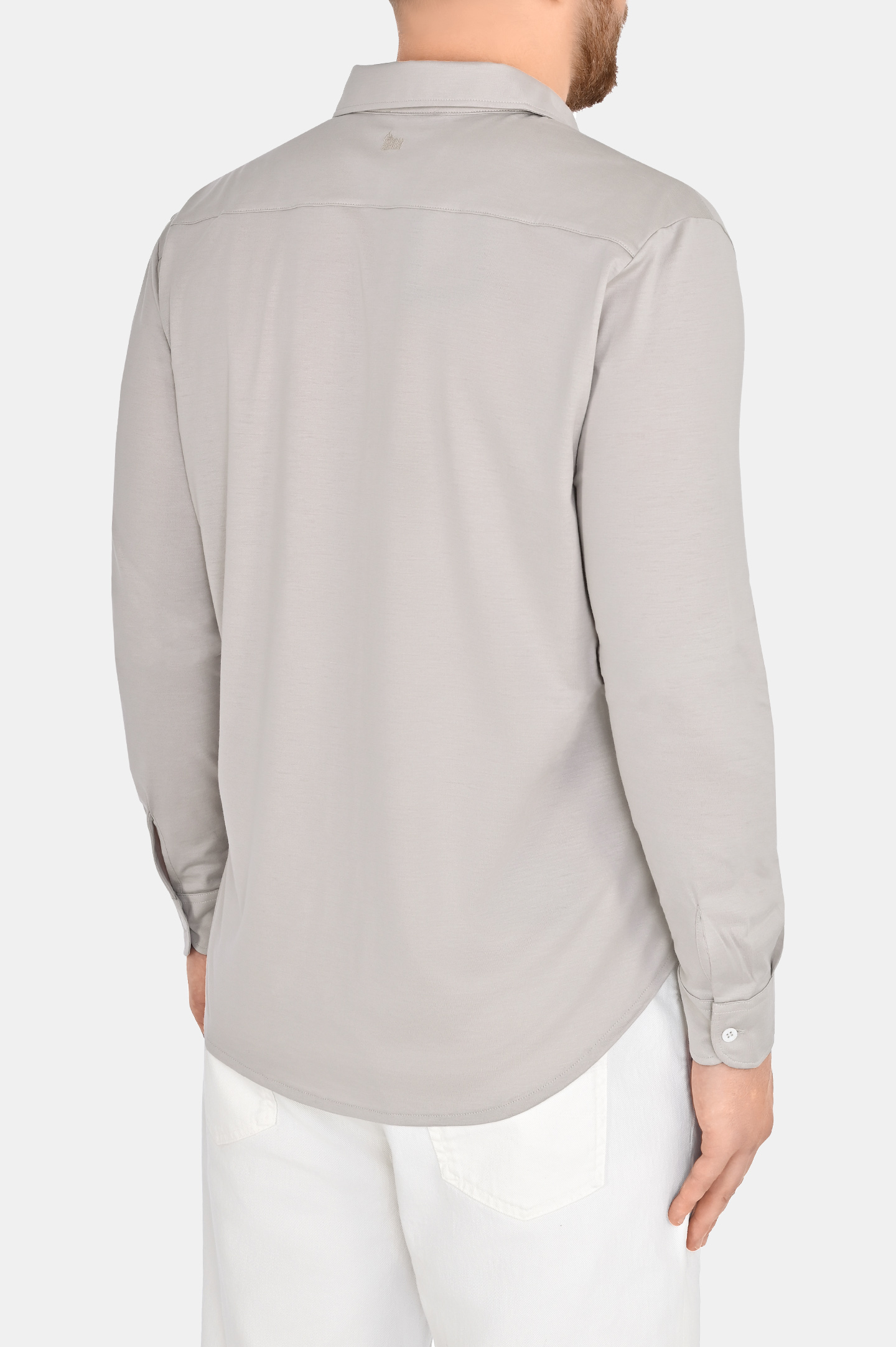 Рубашка из шелка и хлопка COLOMBO TS00382/-/A00897, цвет: Светло-бежевый, Мужской