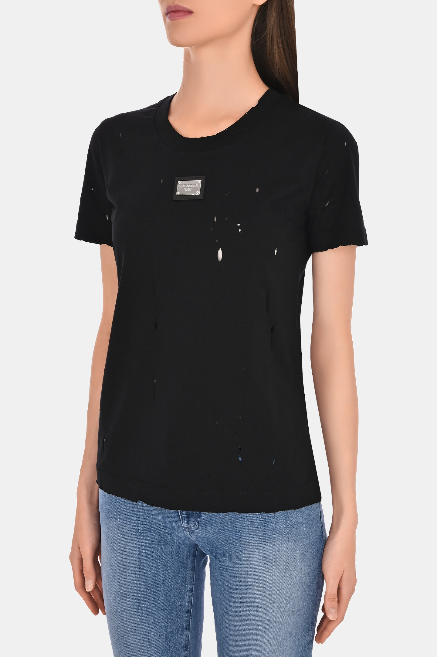 Футболка DOLCE & GABBANA F8T00T G7H4U, цвет: Черный, Женский