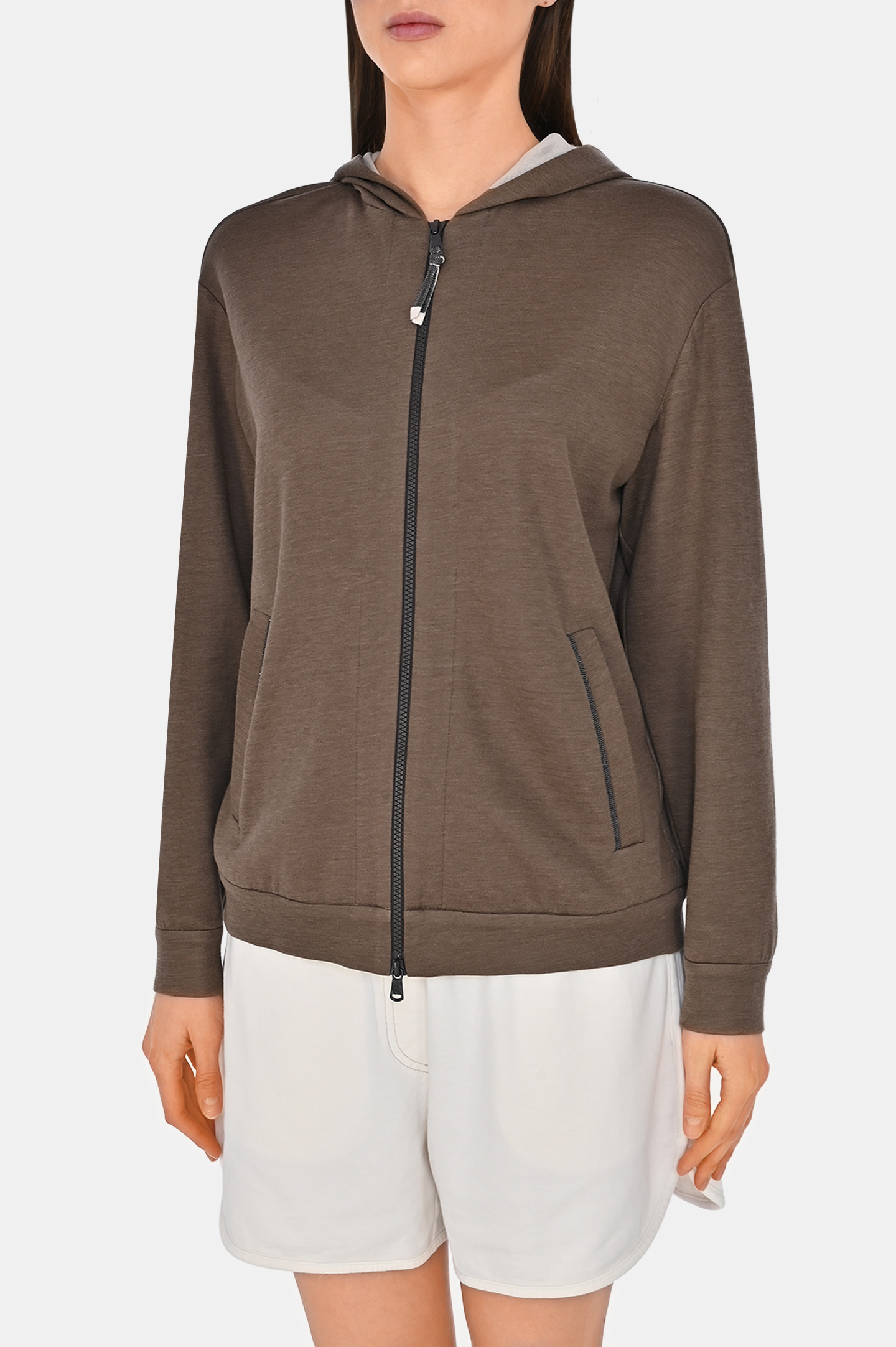 Куртка спорт ( Толстовка) BRUNELLO  CUCINELLI MD828SB806, цвет: Коричневый, Женский