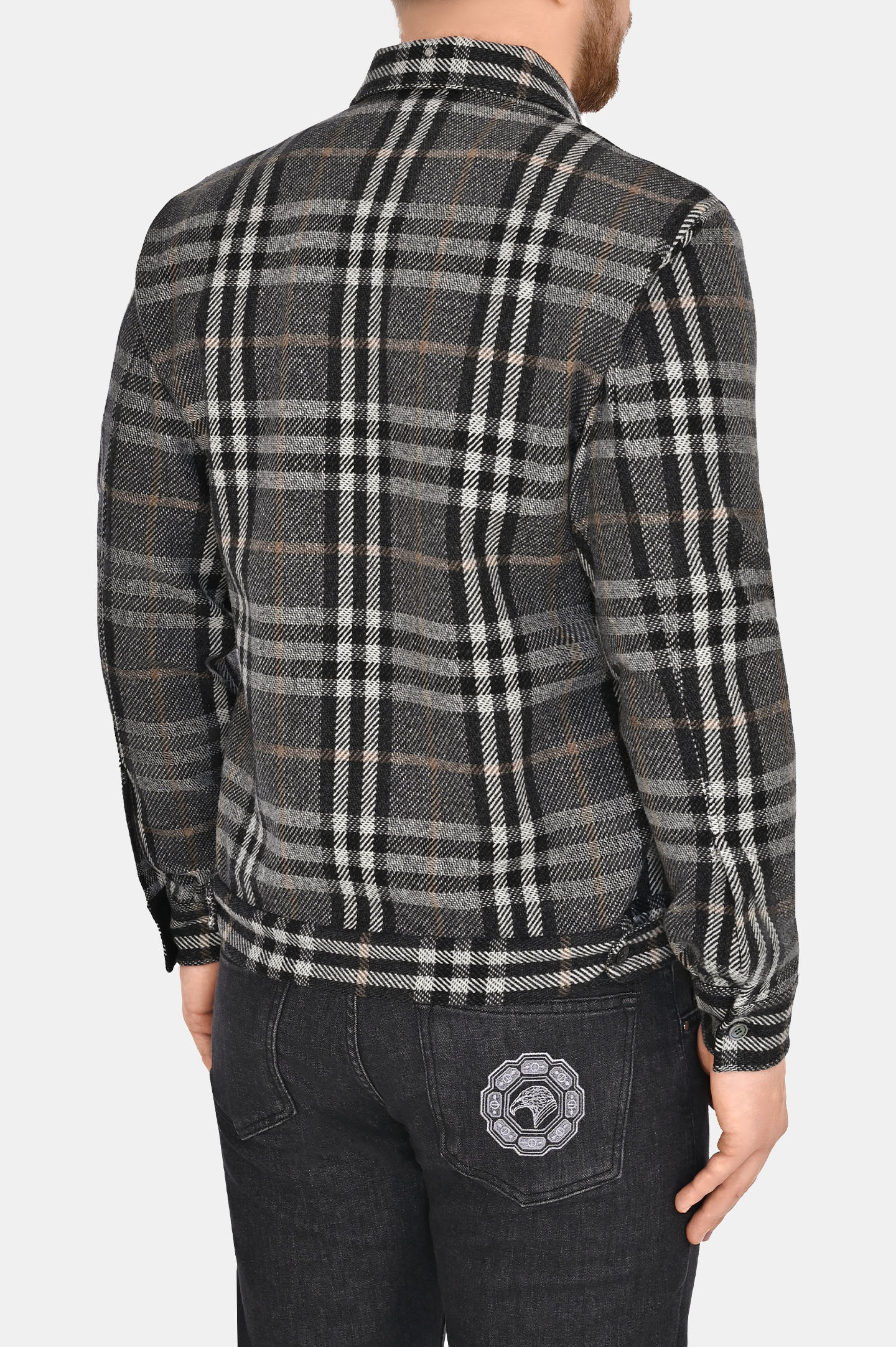 Рубашка-пиджак из шерсти и кашемира STEFANO RICCI MC007099 WC005P, цвет: Темно-серый, Мужской