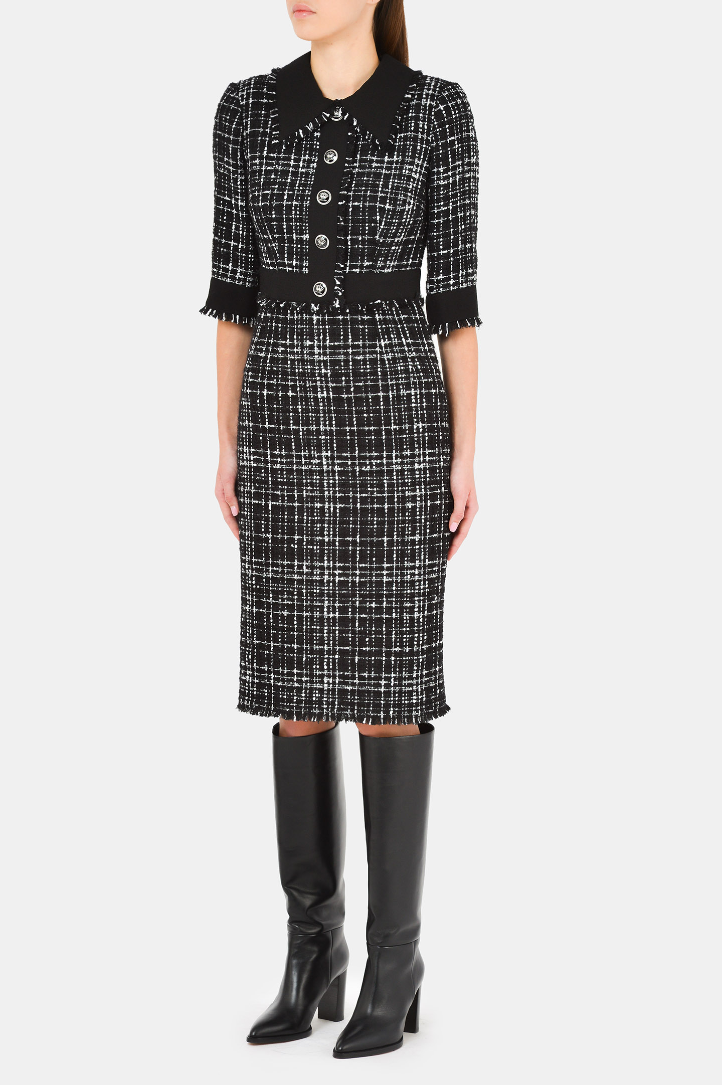 Платье DOLCE & GABBANA F6J0IT FMMFS, цвет: Черно-белый, Женский