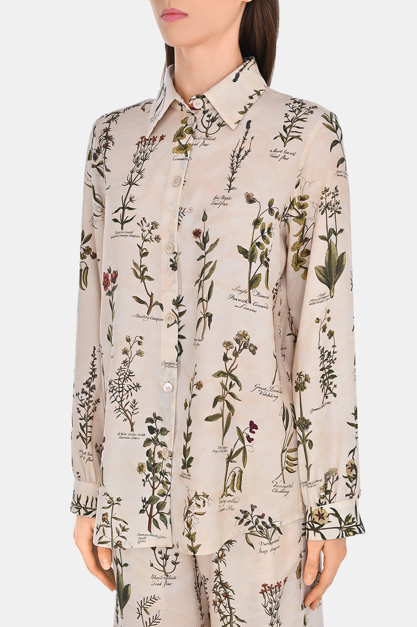 Блуза-рубашка из кашемира и шелка COLOMBO CM00357/FSE/90518, цвет: Молочный, Женский