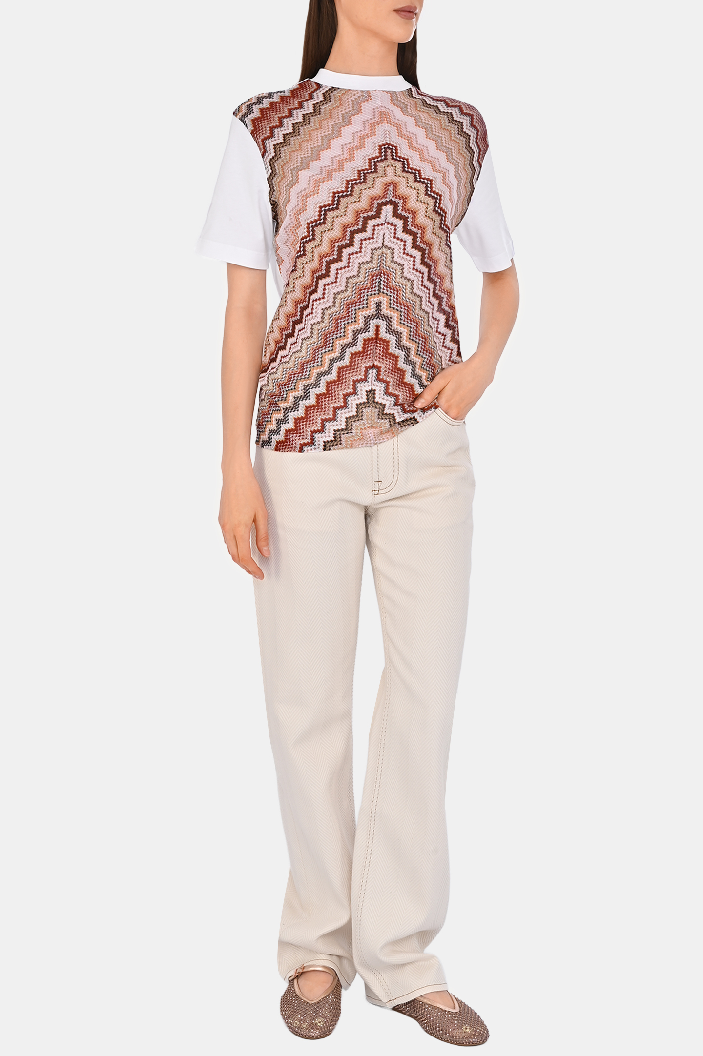 Джинсы MISSONI DS25SI0L-BW00UO, цвет: Молочный, Женский