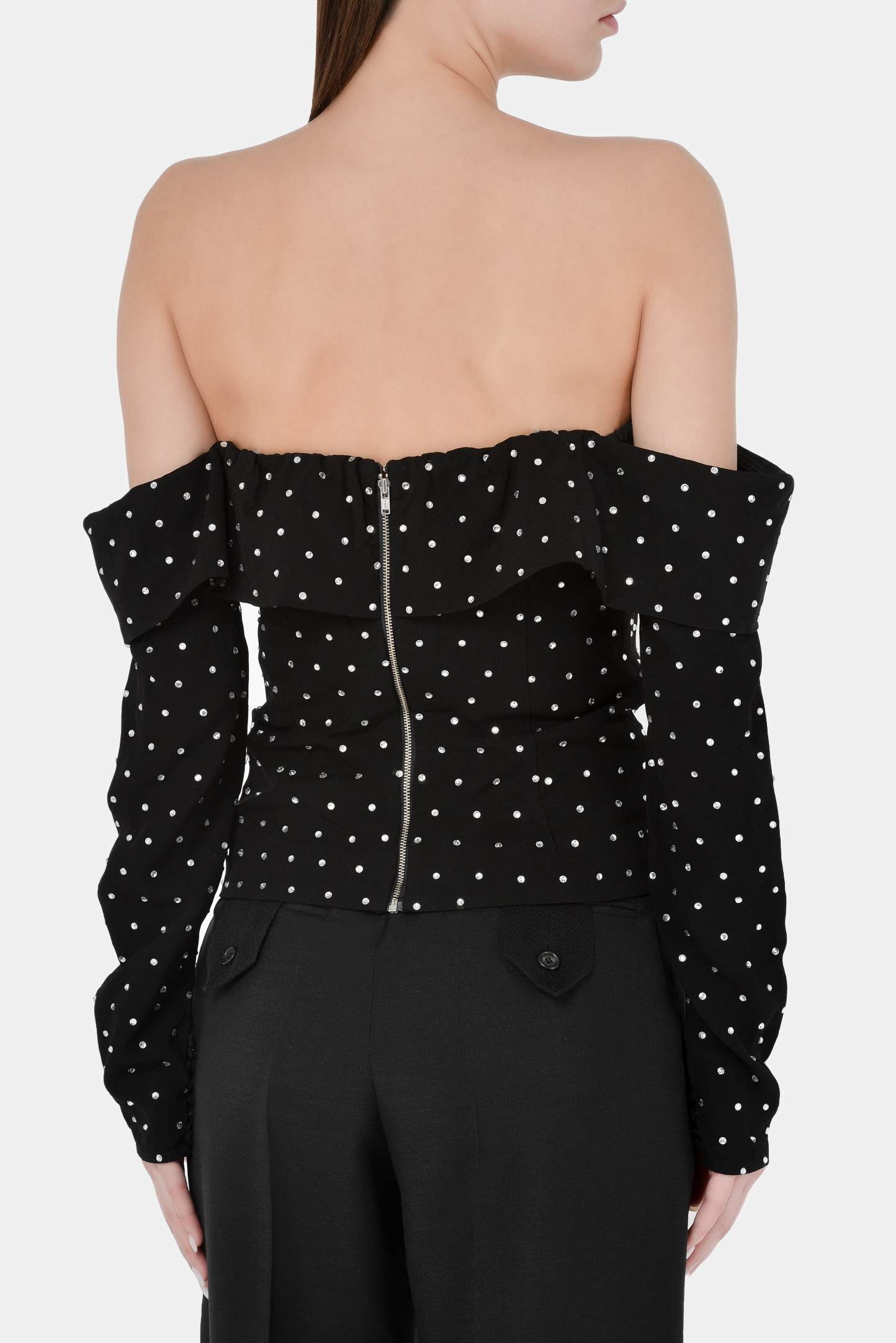 Блуза SELF PORTRAIT RS21-096T, цвет: Черный, Женский