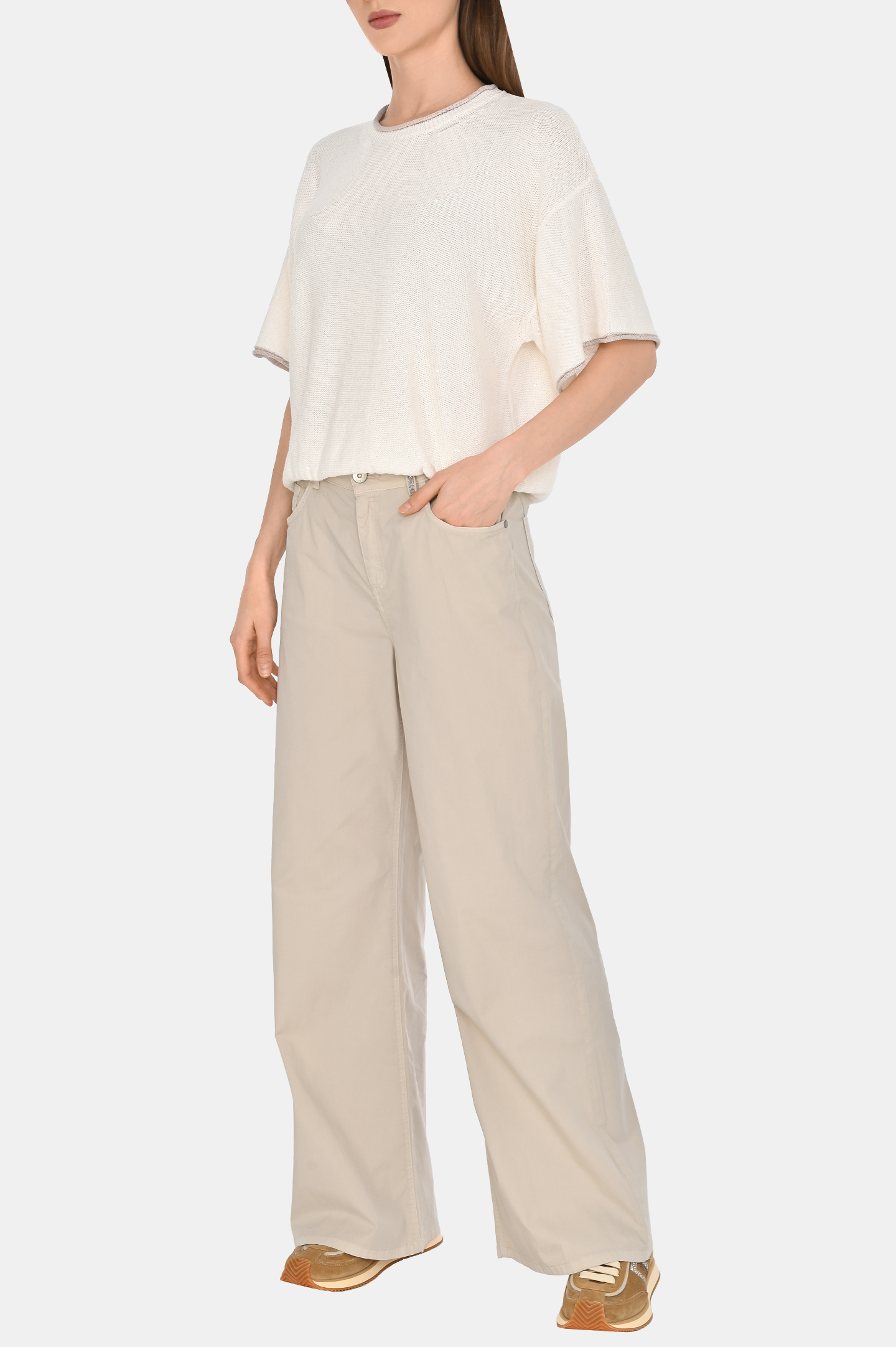 Кроссовки (Полуботинки) DOLCE & GABBANA CK2288 A6N32, цвет: Бежевый, Женский