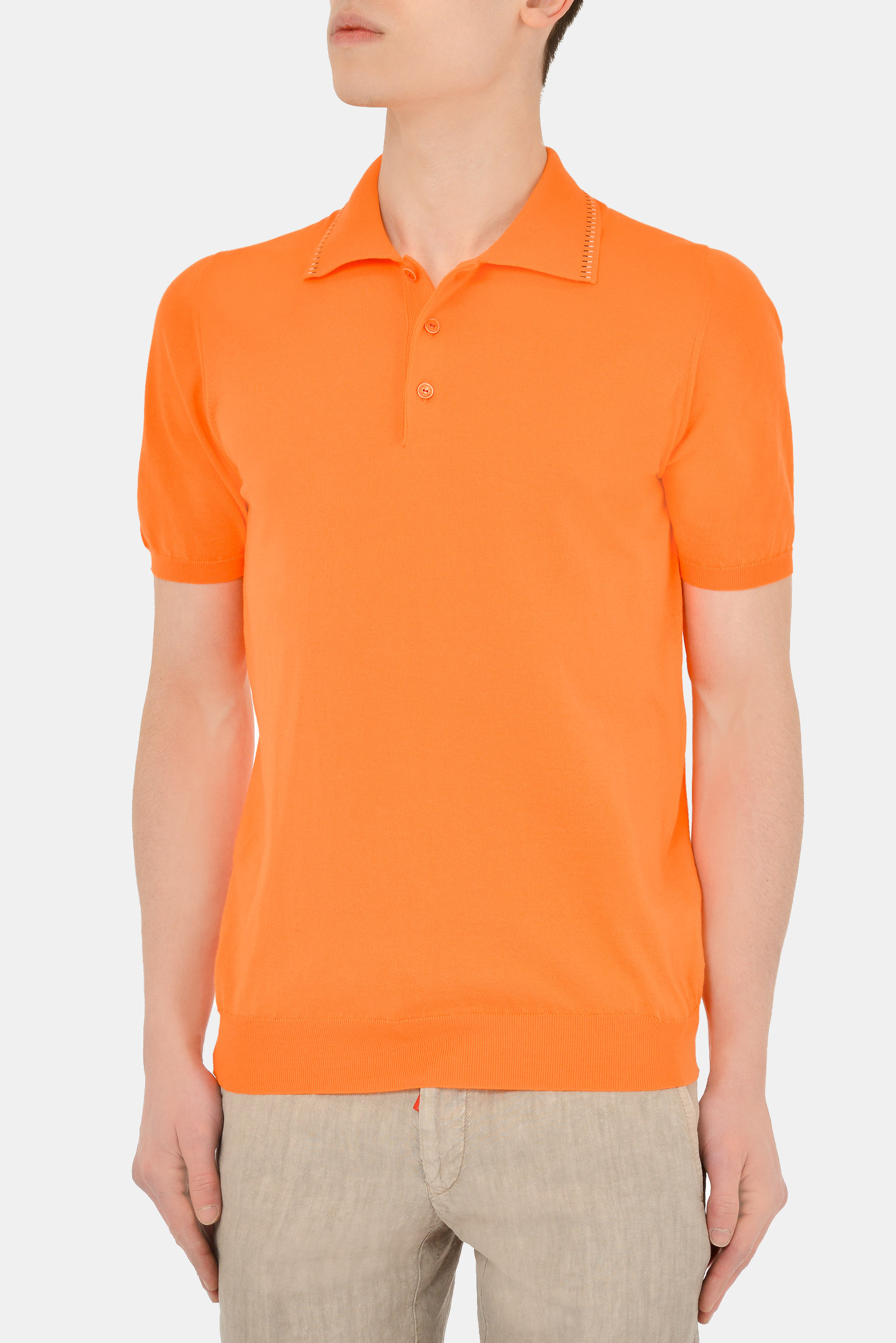 Поло KITON UK1243E21V11, цвет: Оранжевый, Мужской