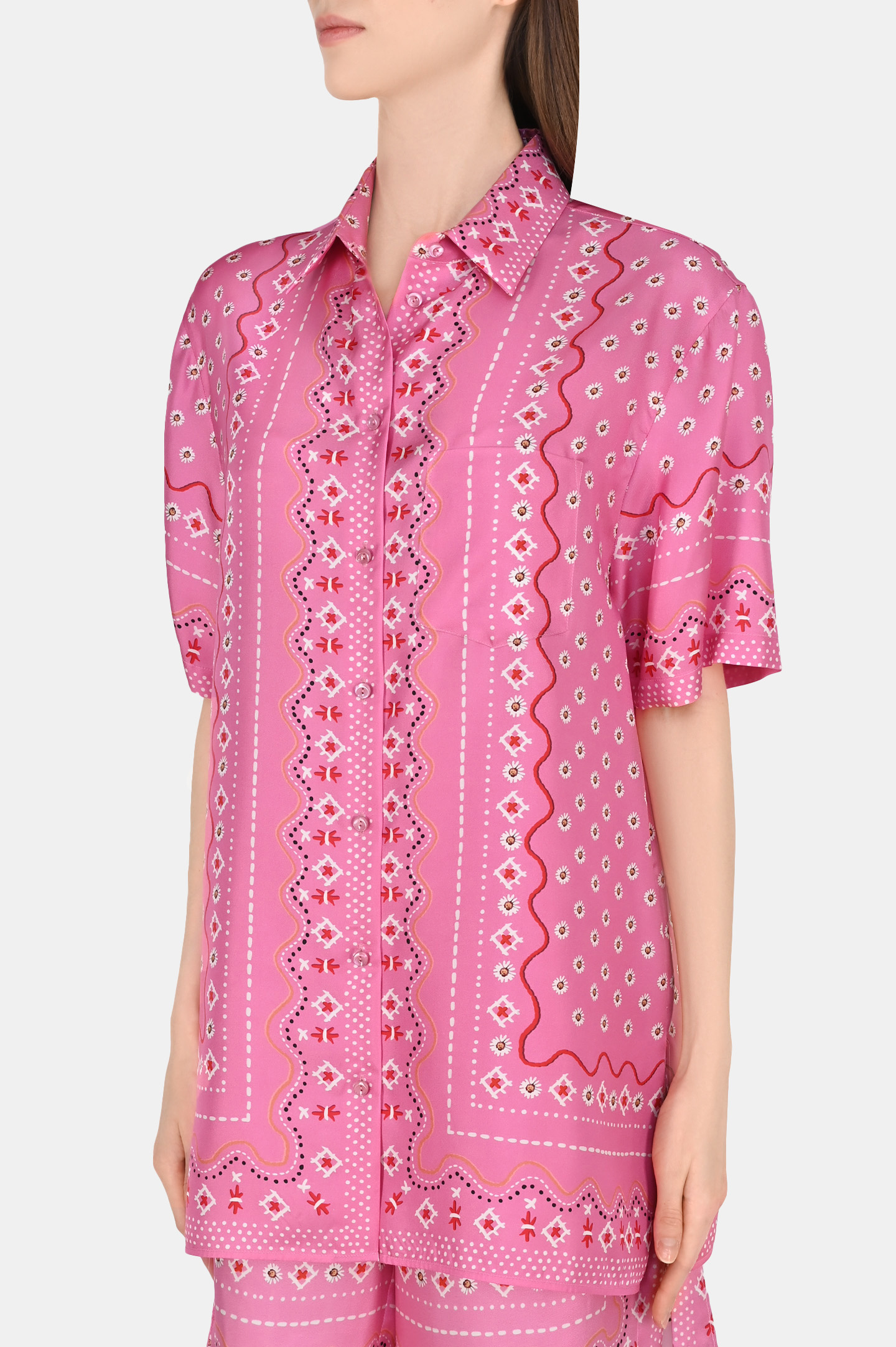 Блуза ERMANNO SCERVINO D402K308HNO, цвет: Розовый, Женский