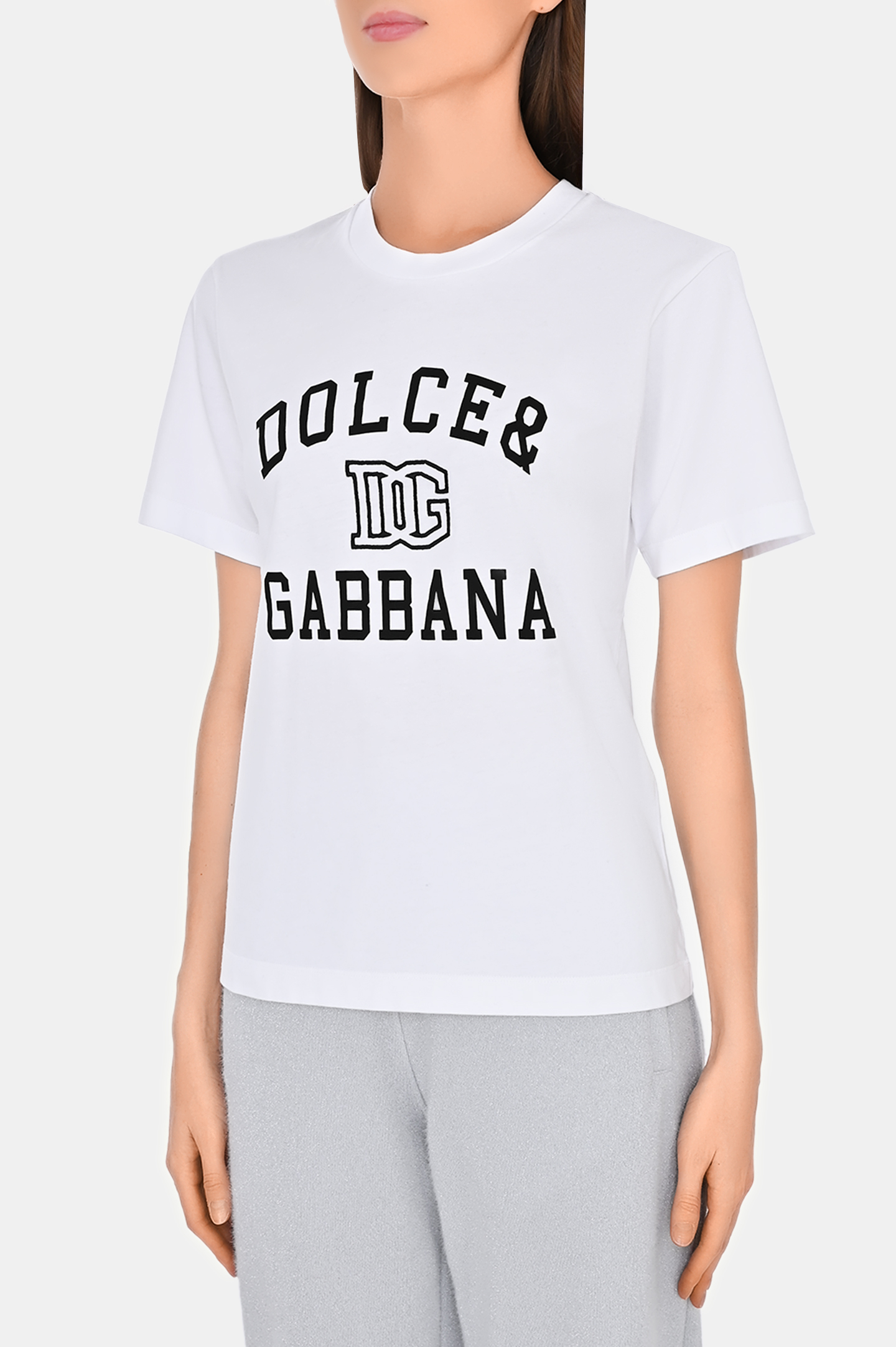 Футболка с логотипом DOLCE & GABBANA F8V09Z GDCNV, цвет: Белый, Женский