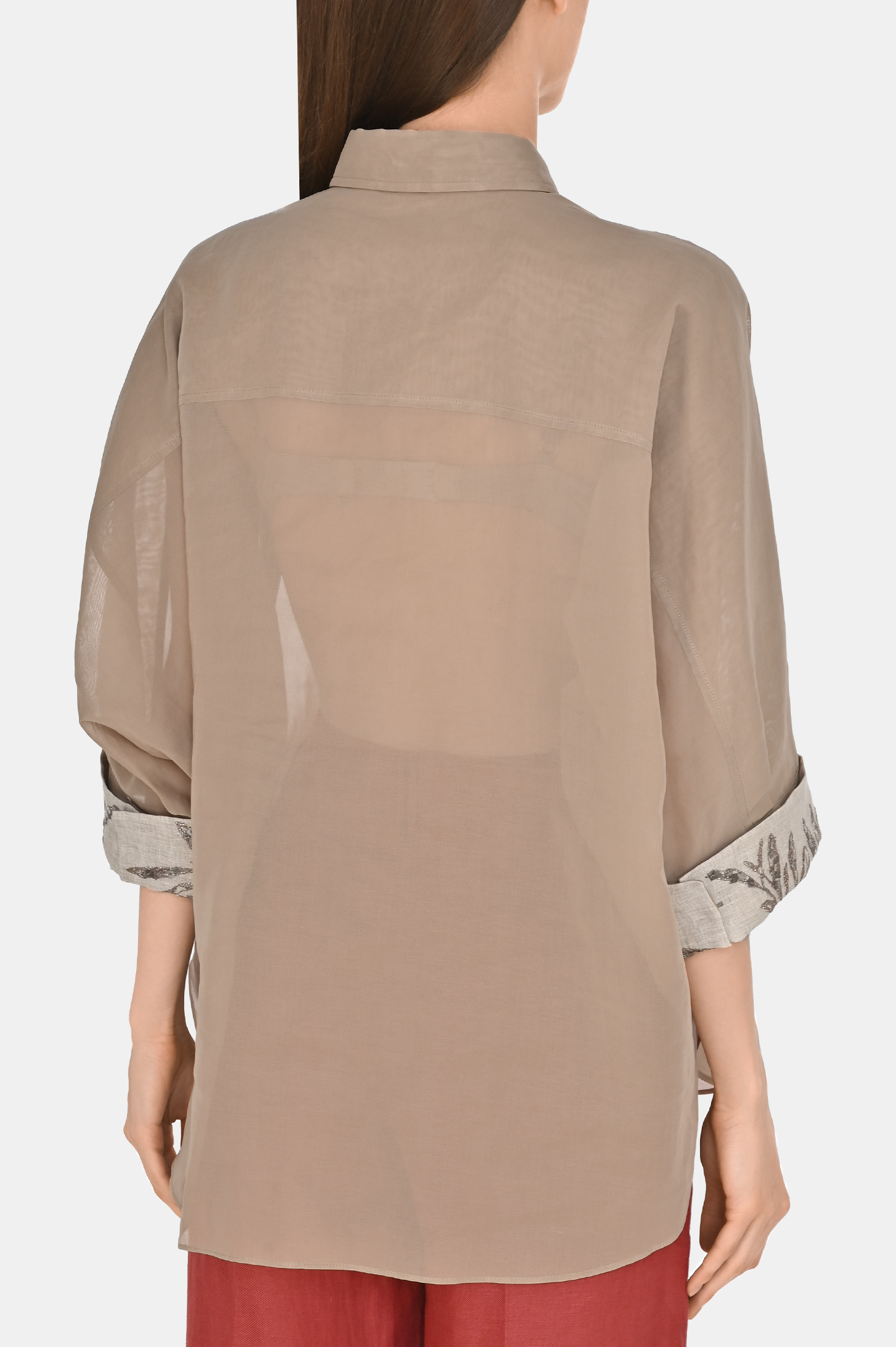 Блуза (Рубашка) BRUNELLO  CUCINELLI MH911RH616, цвет: Бежевый, Женский