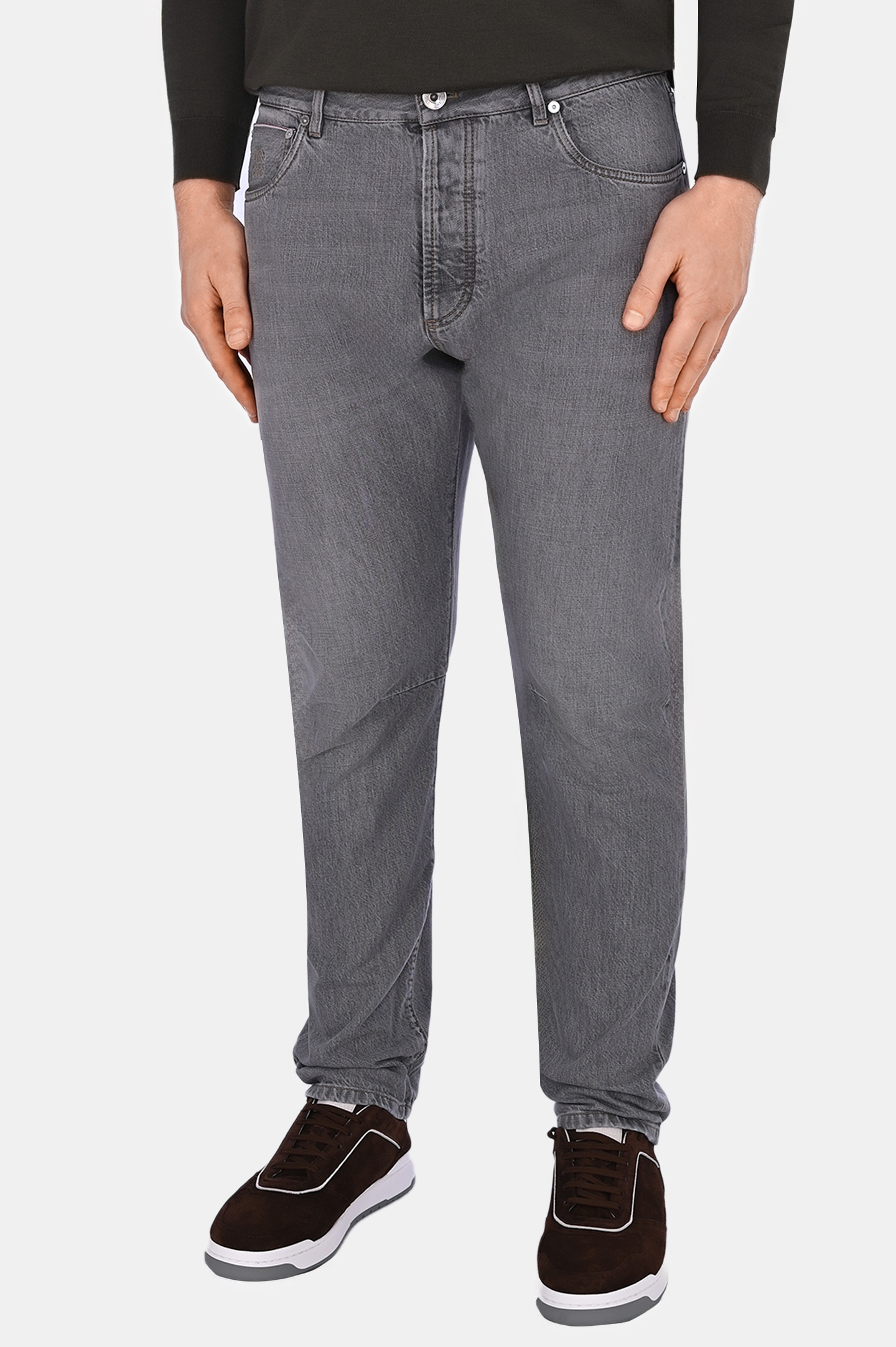 Джинсы BRUNELLO  CUCINELLI MH203X1900, цвет: Серый, Мужской