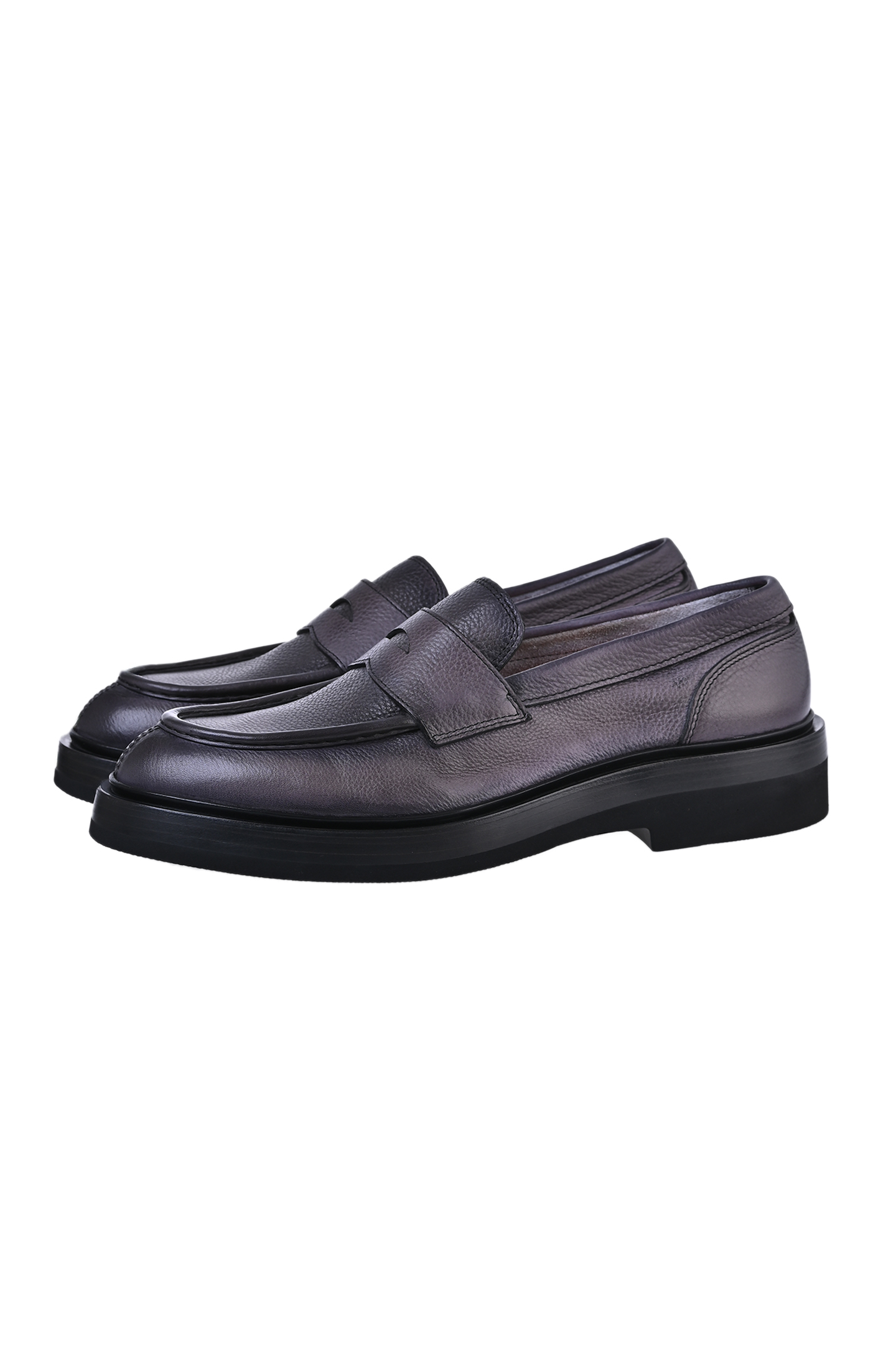 Лоферы (Туфли) SANTONI MCAG18365JW6SHASG76, цвет: Темно-серый, Мужской