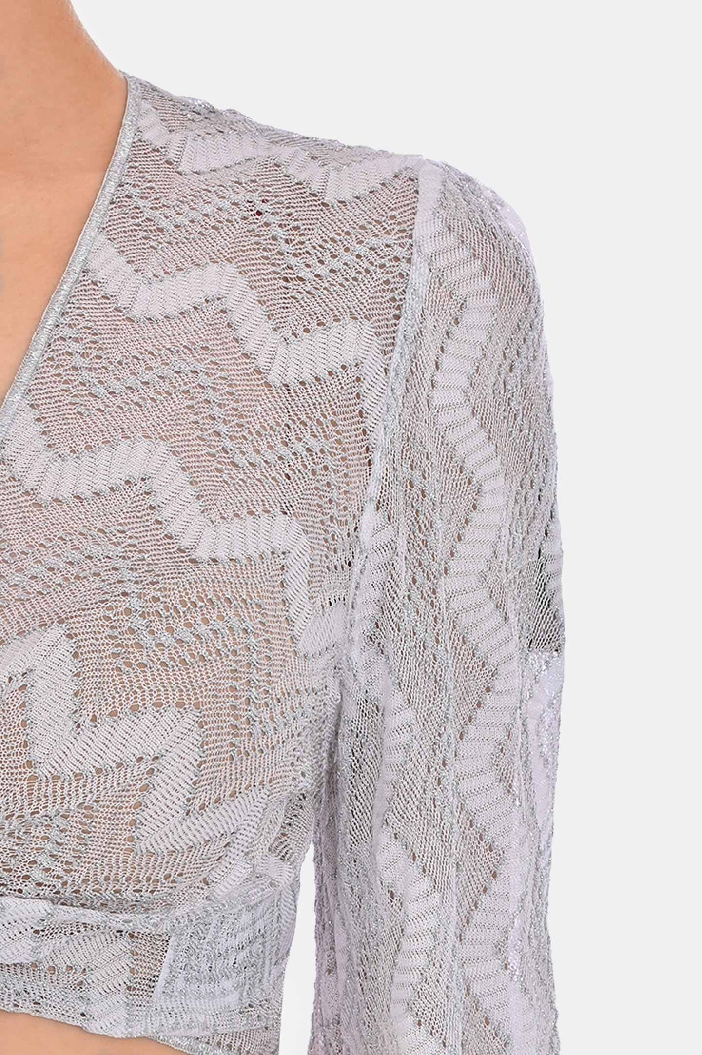 Топ MISSONI MS25SK04-BR00ZX, цвет: Серебряный, Женский