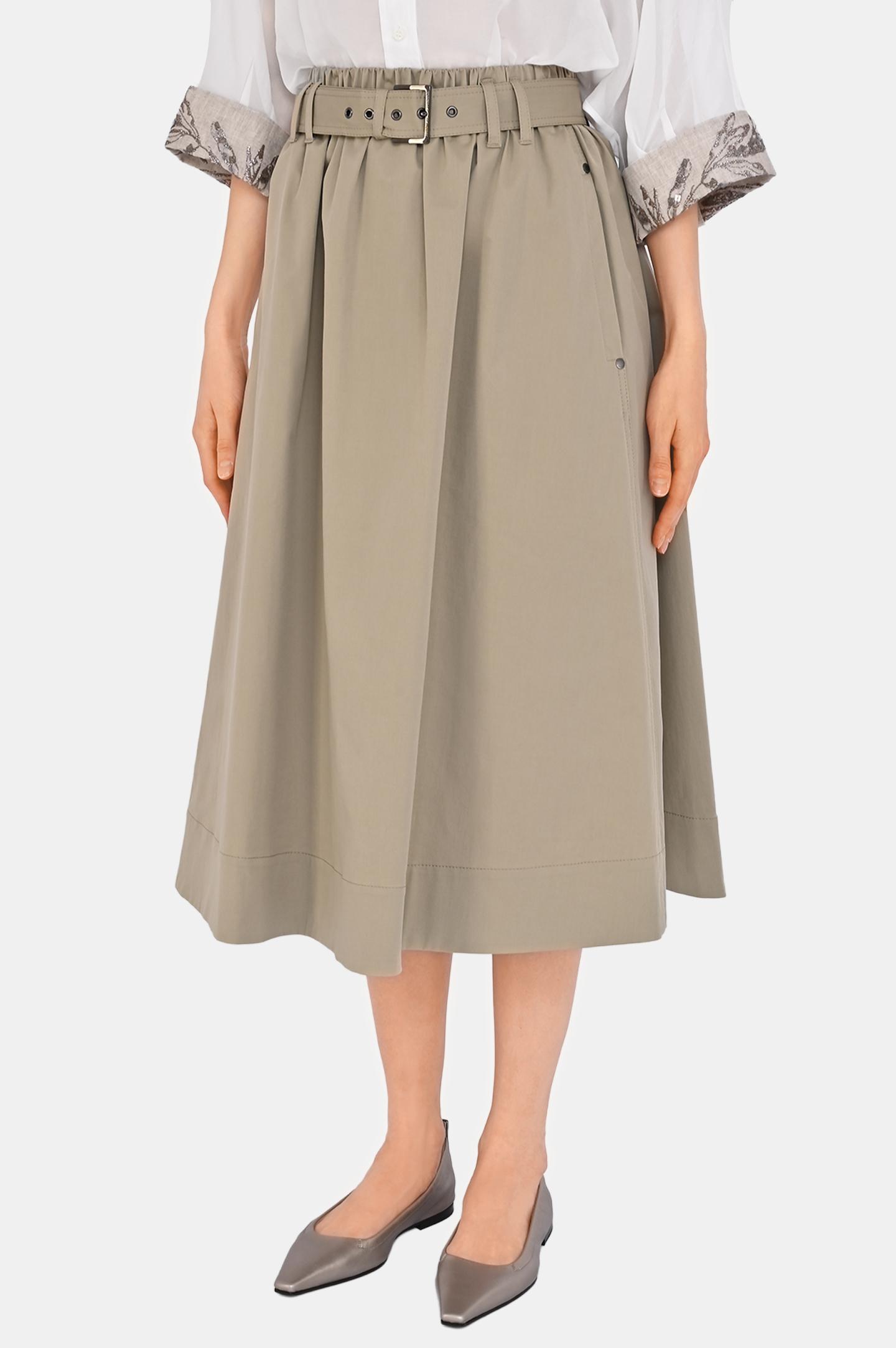 Юбка BRUNELLO  CUCINELLI ML138G3753, цвет: Оливковый, Женский