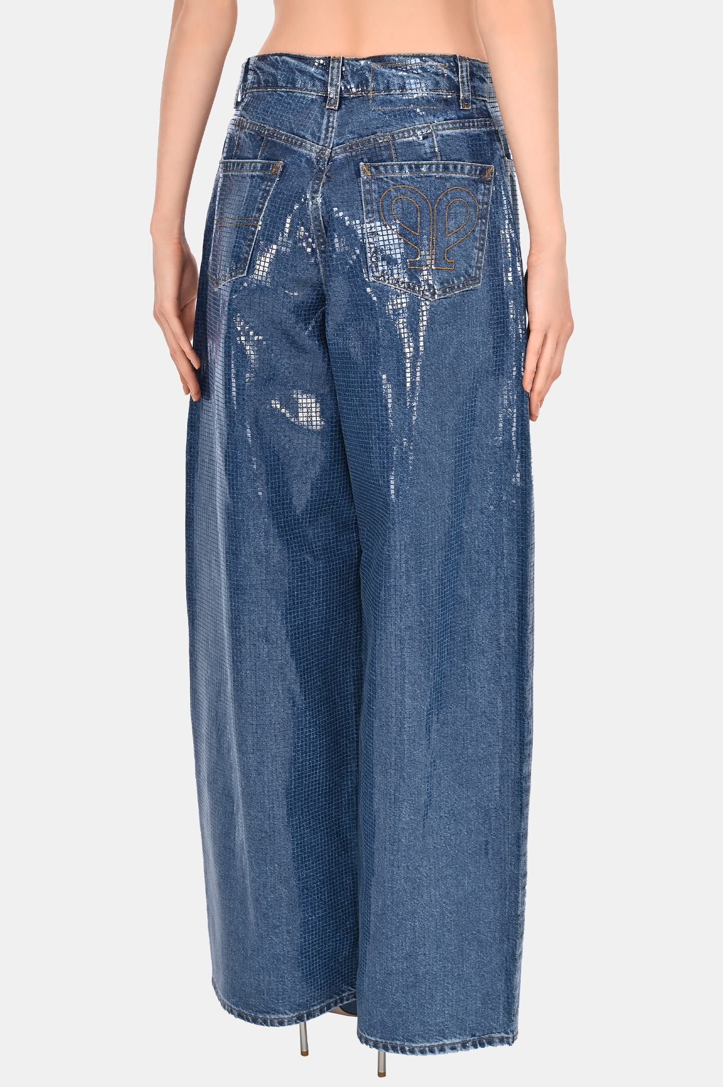 Широкие джинсы с карманами PHILOSOPHY DI LORENZO SERAFINI A0313 730, цвет: Синий, Женский