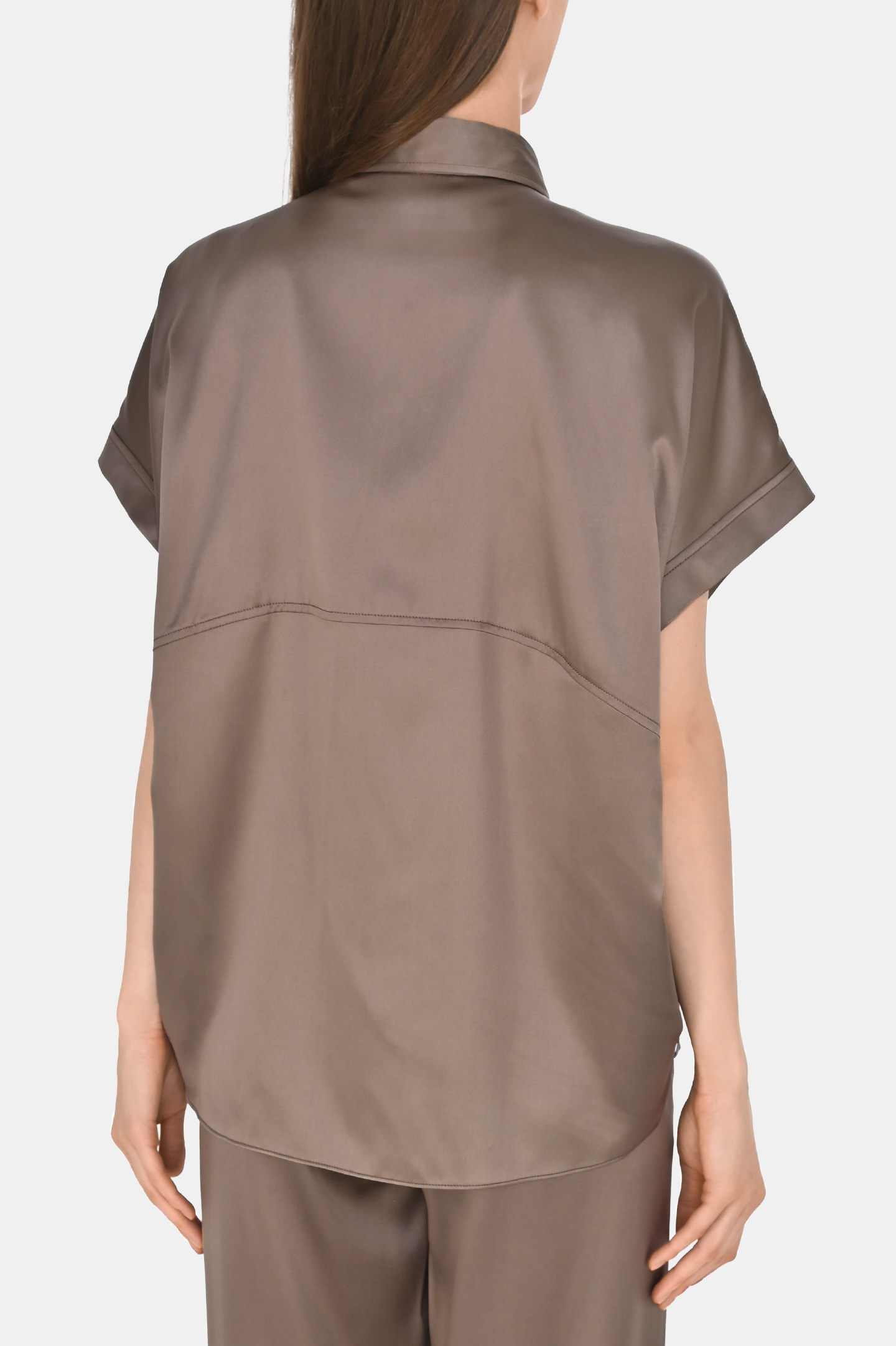 Блуза (Рубашка) BRUNELLO  CUCINELLI M0C59RA915, цвет: Коричневый, Женский