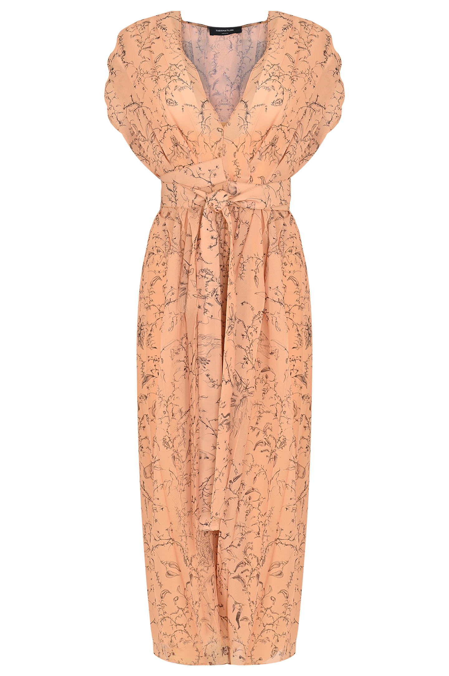 Платье из вискозы с плиссировкой FABIANA FILIPPI ABD274F500 H203, цвет: Оранжевый, Женский