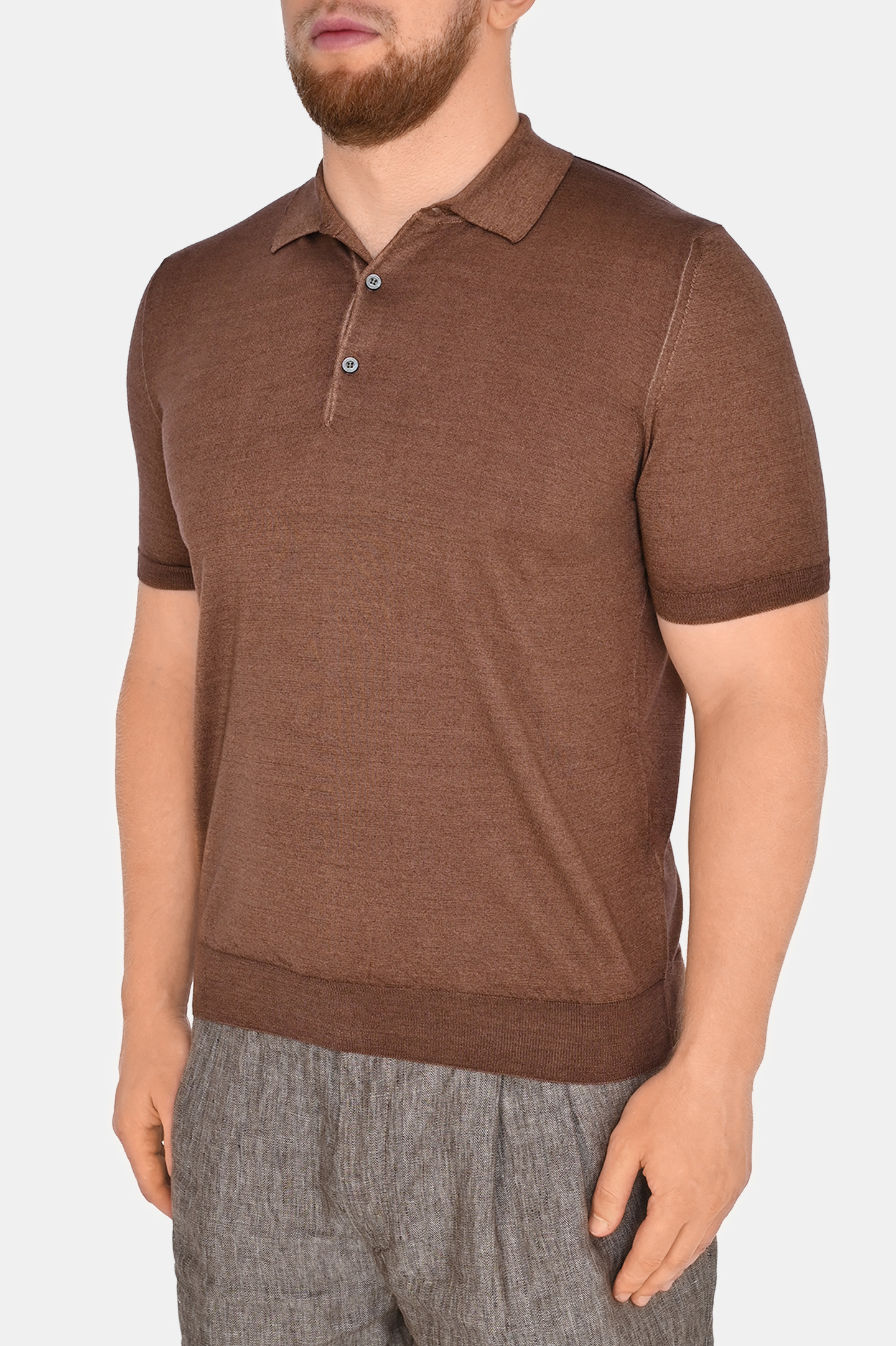 Поло (Джемпер) CANALI MX01165 C0479, цвет: Коричневый, Мужской