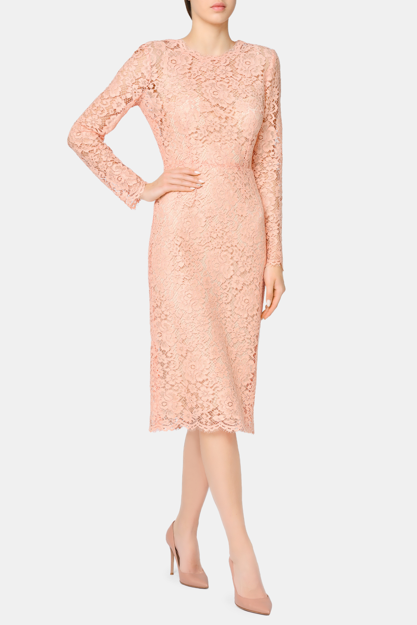 Платье DOLCE & GABBANA F6M0DT HLM0M, цвет: Персиковый, Женский