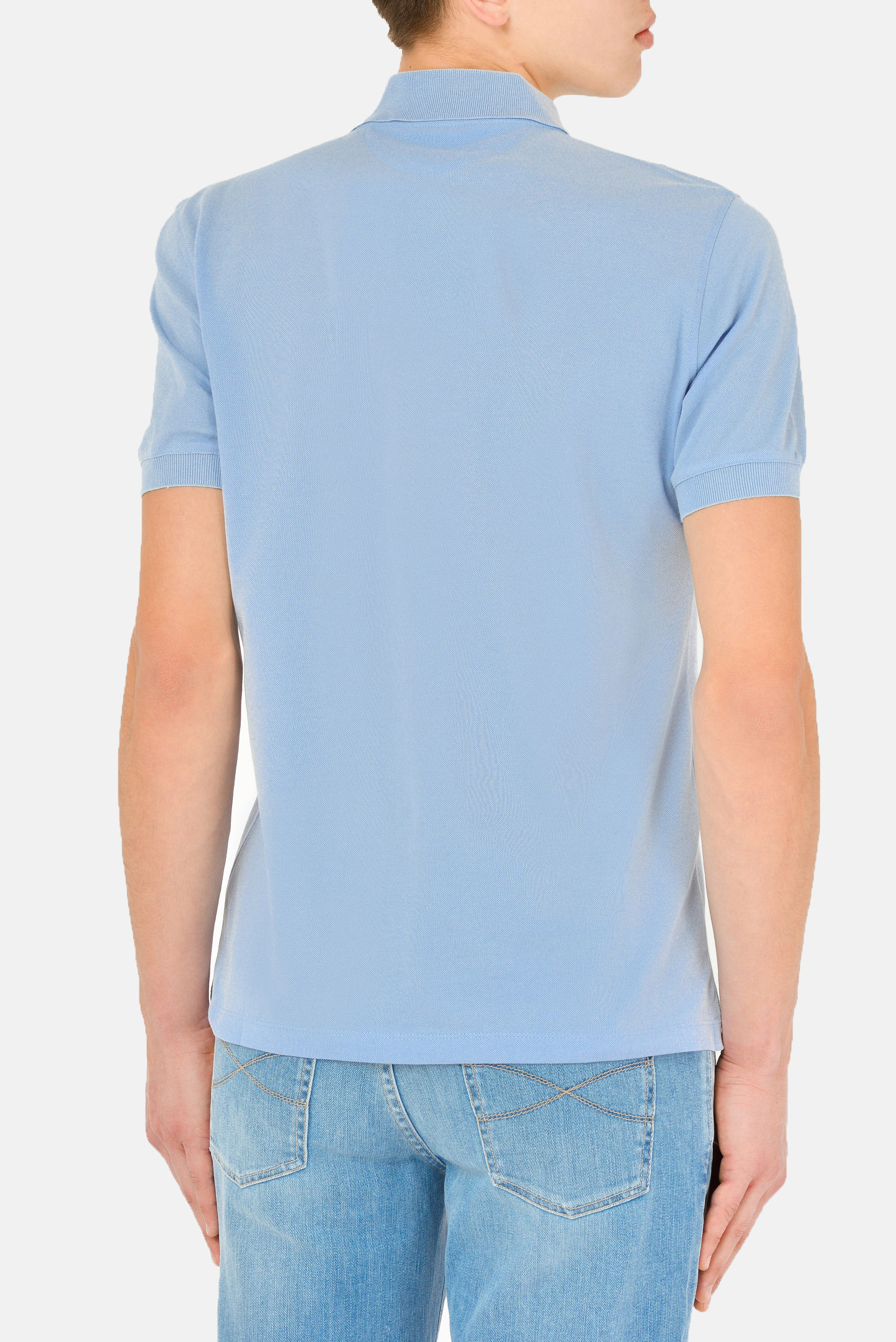 Рубашка (Поло) BRUNELLO  CUCINELLI M0T638185, цвет: Голубой, Мужской