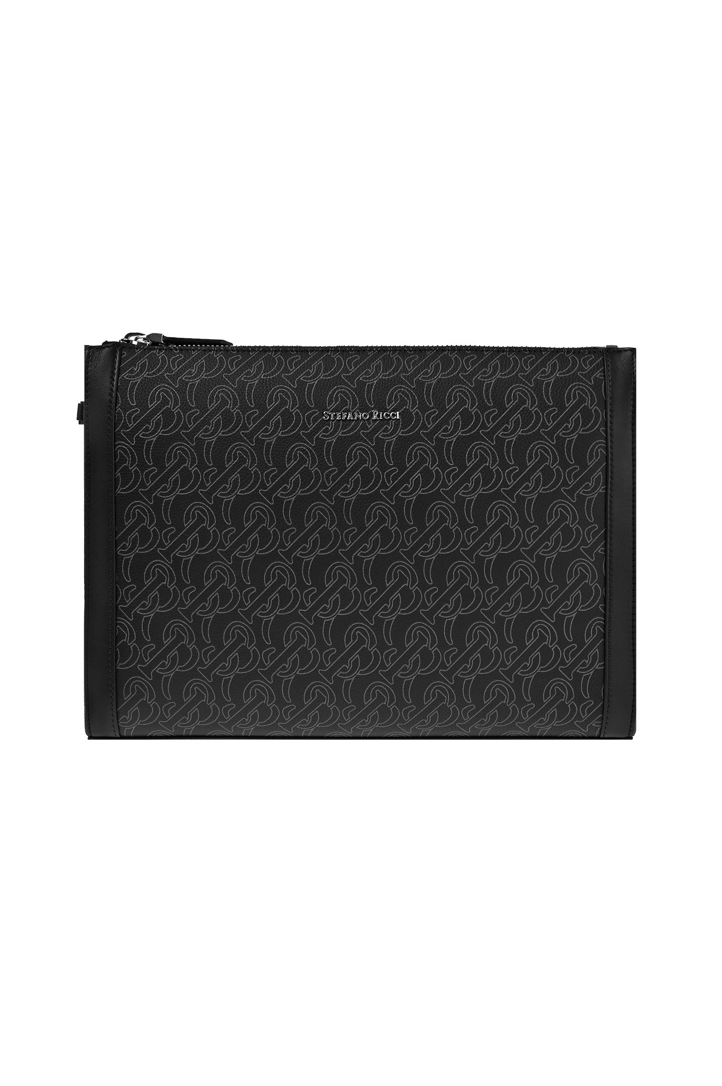 Кожаная сумка для документом с логотипом STEFANO RICCI PP428G9P MRVHS, цвет: Черный, Мужской