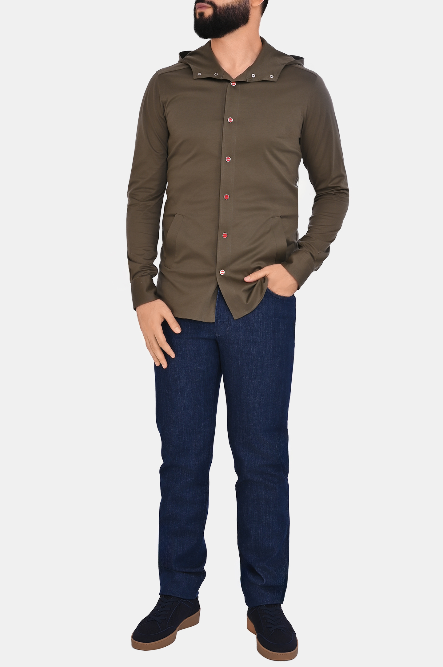 Рубашка KITON UMCMARH09200, цвет: Зеленый, Мужской