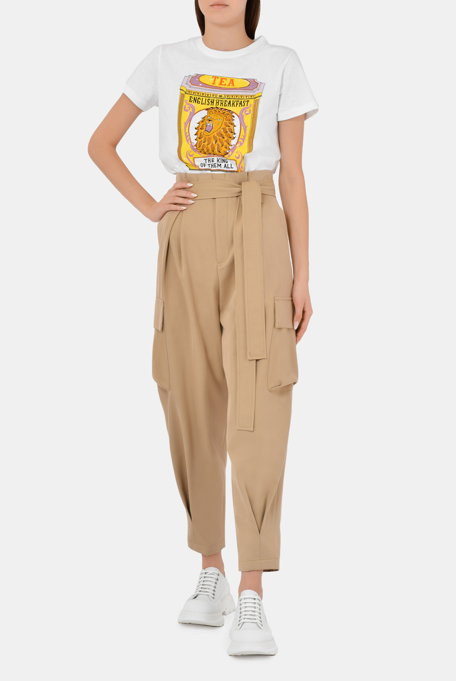 Брюки RED VALENTINO VR3RBD504R9, цвет: Бежевый, Женский