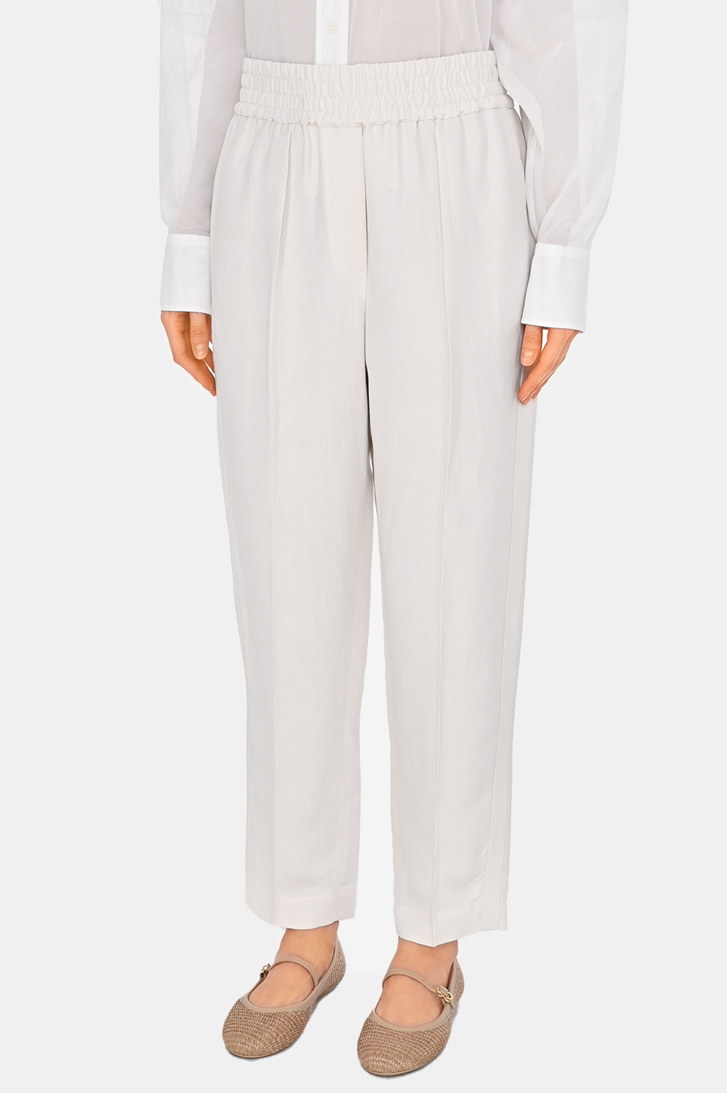 Брюки BRUNELLO  CUCINELLI MH126P7197, цвет: Молочный, Женский