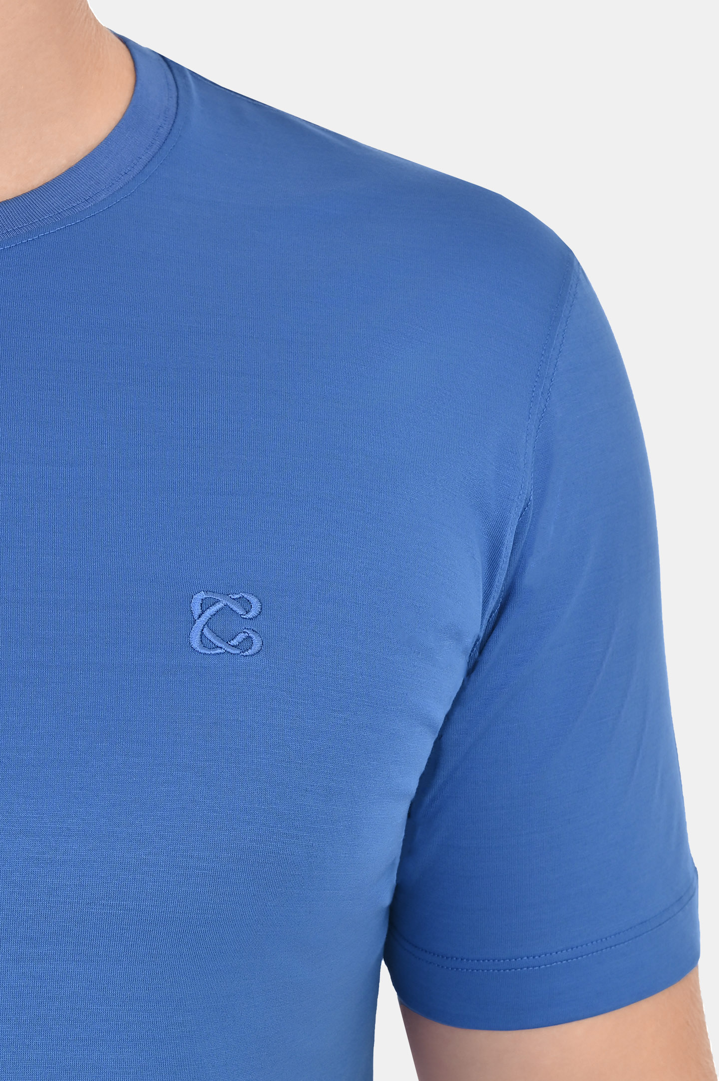 Базовая хлопковая футболка CASTANGIA DM66, цвет: Голубой, Мужской