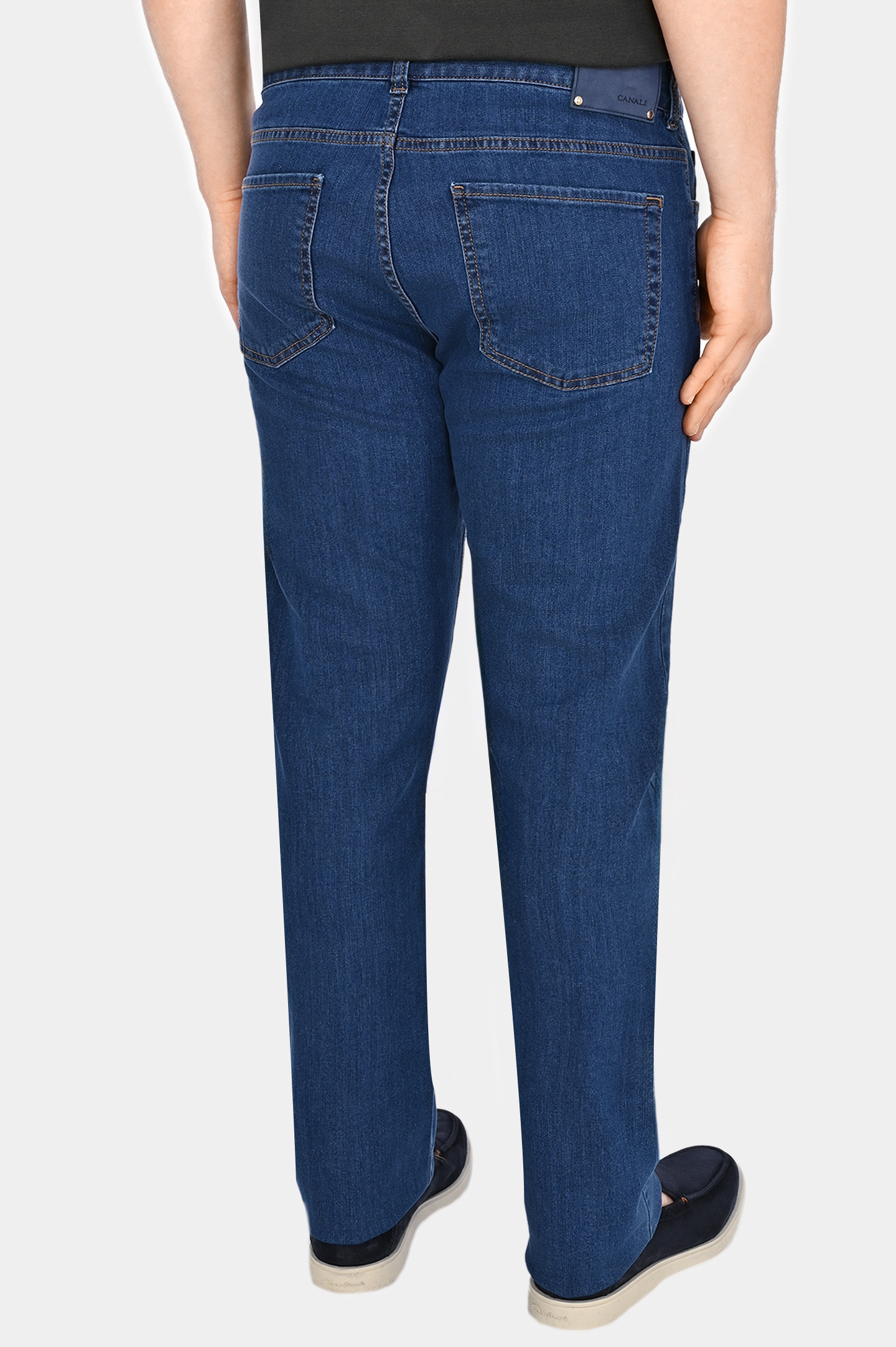 Прямые базовые джинсы CANALI PD00018 91700I, цвет: Синий, Мужской