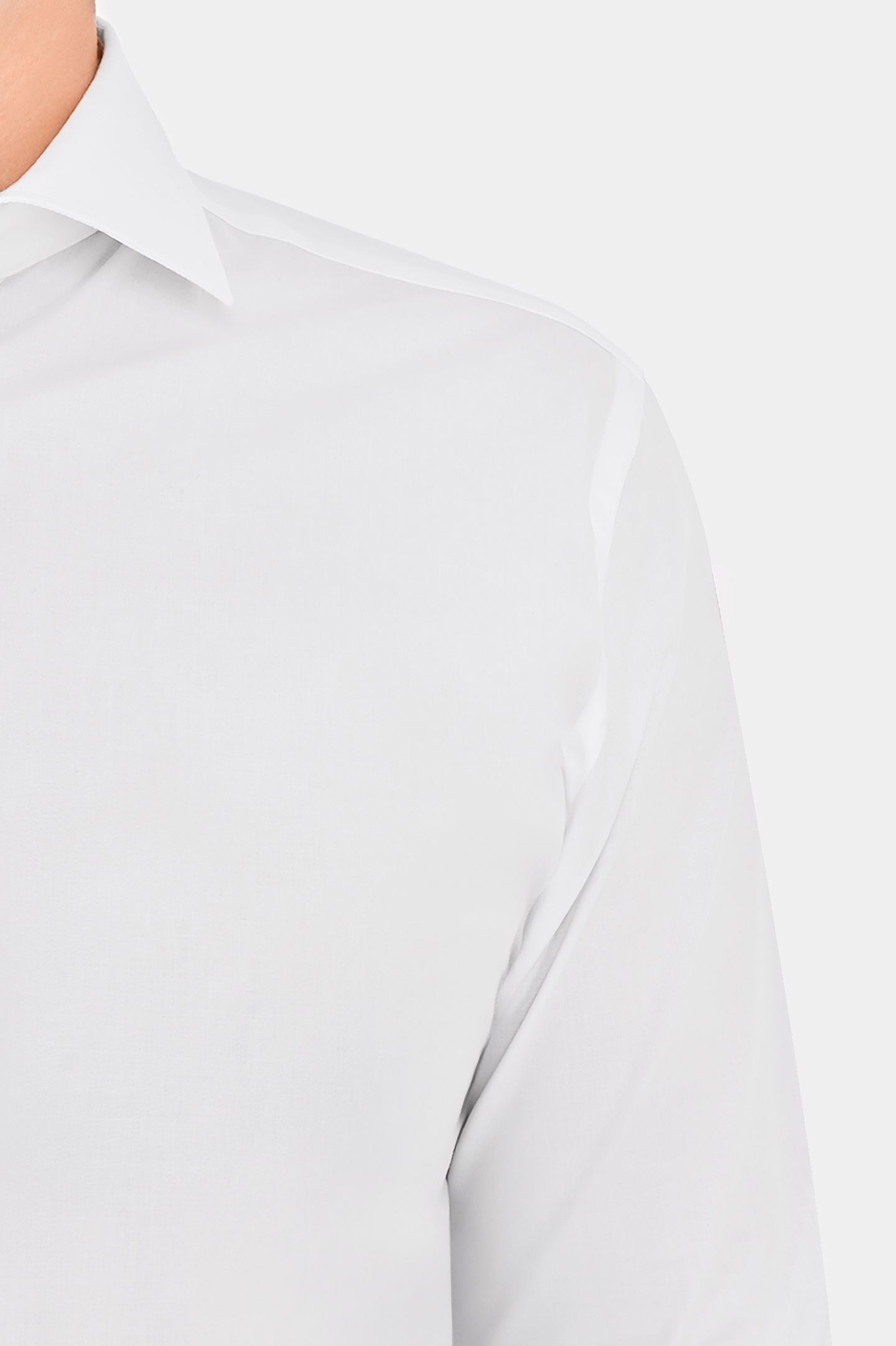 Рубашка из хлопка и эластана CANALI GD02832 7C3/1, цвет: Белый, Мужской
