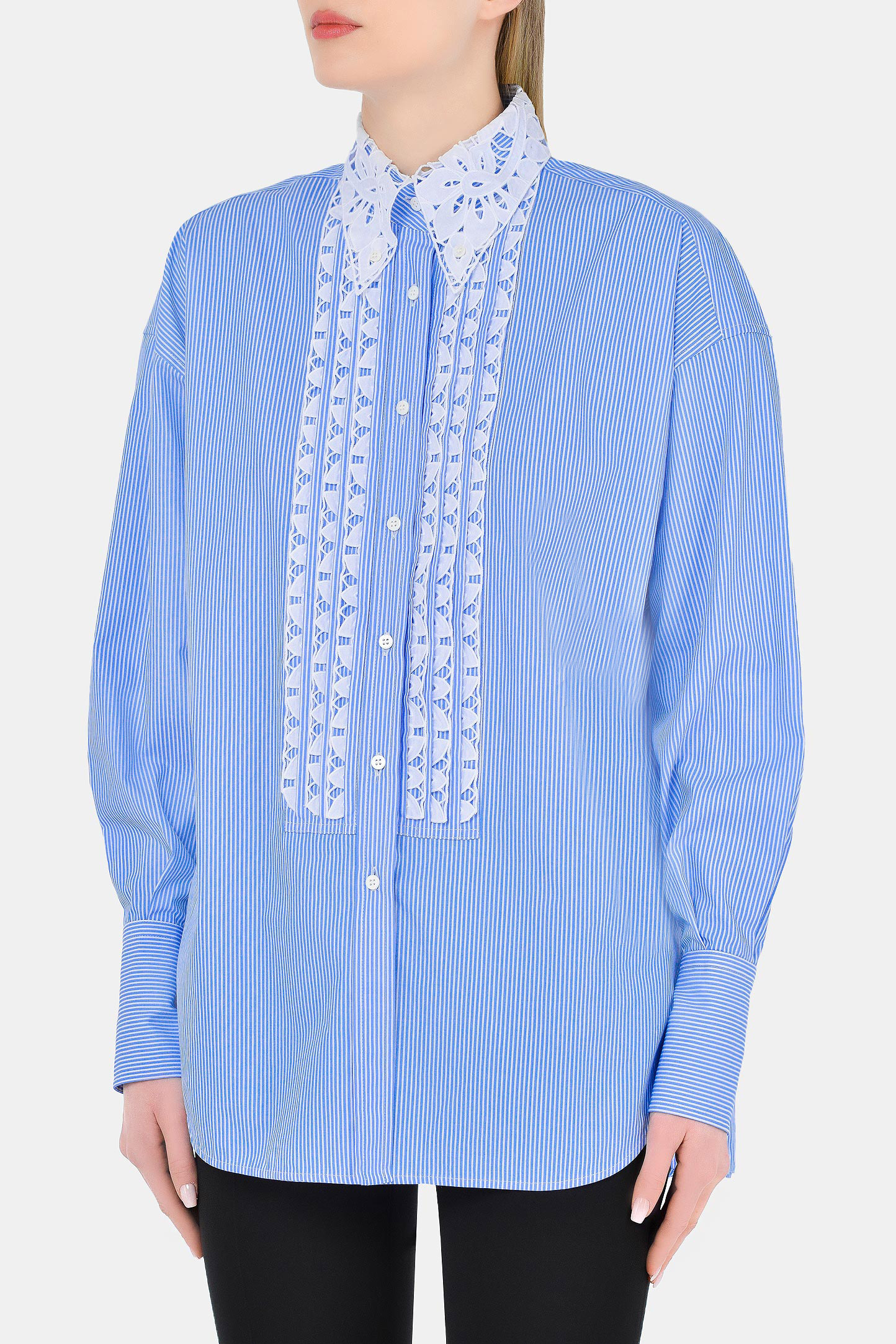 Блуза ERMANNO SCERVINO D382K323AKM, цвет: Голубой, Женский