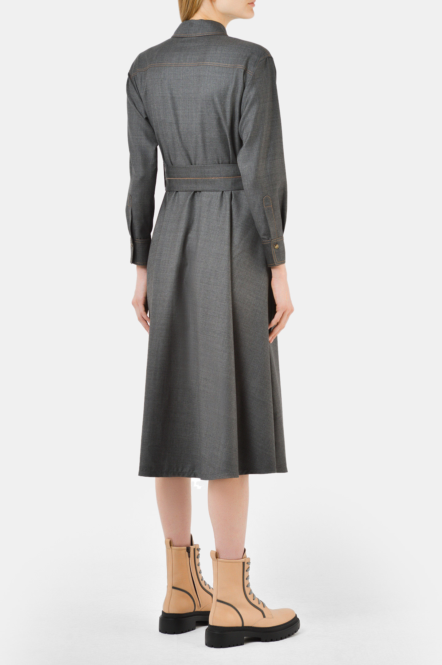 Платье BRUNELLO  CUCINELLI MP31PA4613, цвет: Серый, Женский