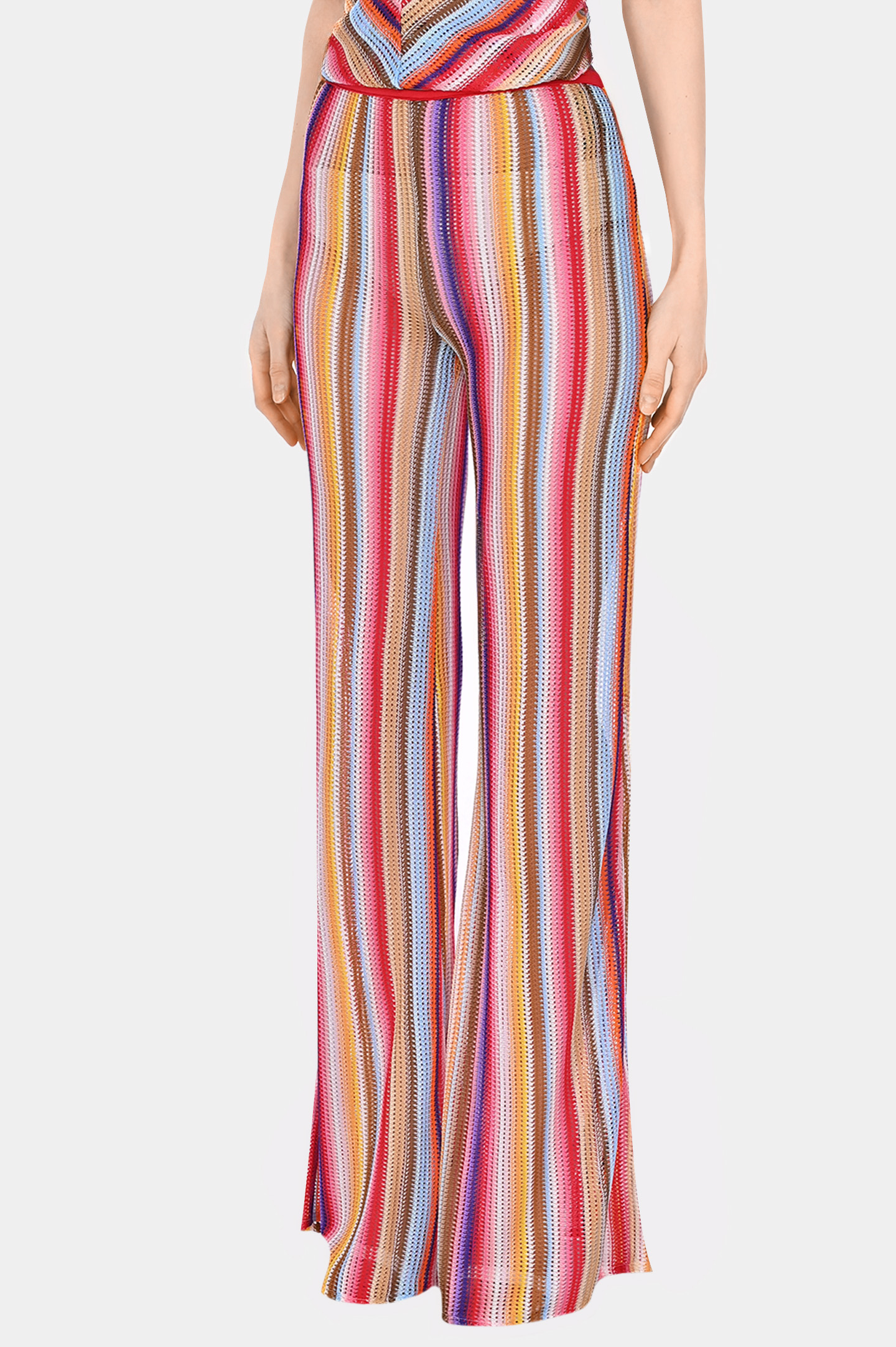 Полупрозрачные брюки MISSONI MS24SI00-BR00UW, цвет: Разноцветный, Женский