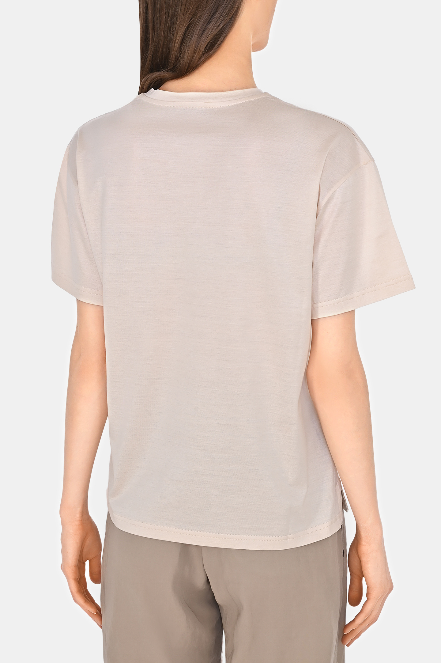 Футболка KITON D59420K0925F0, цвет: Светло-бежевый, Женский