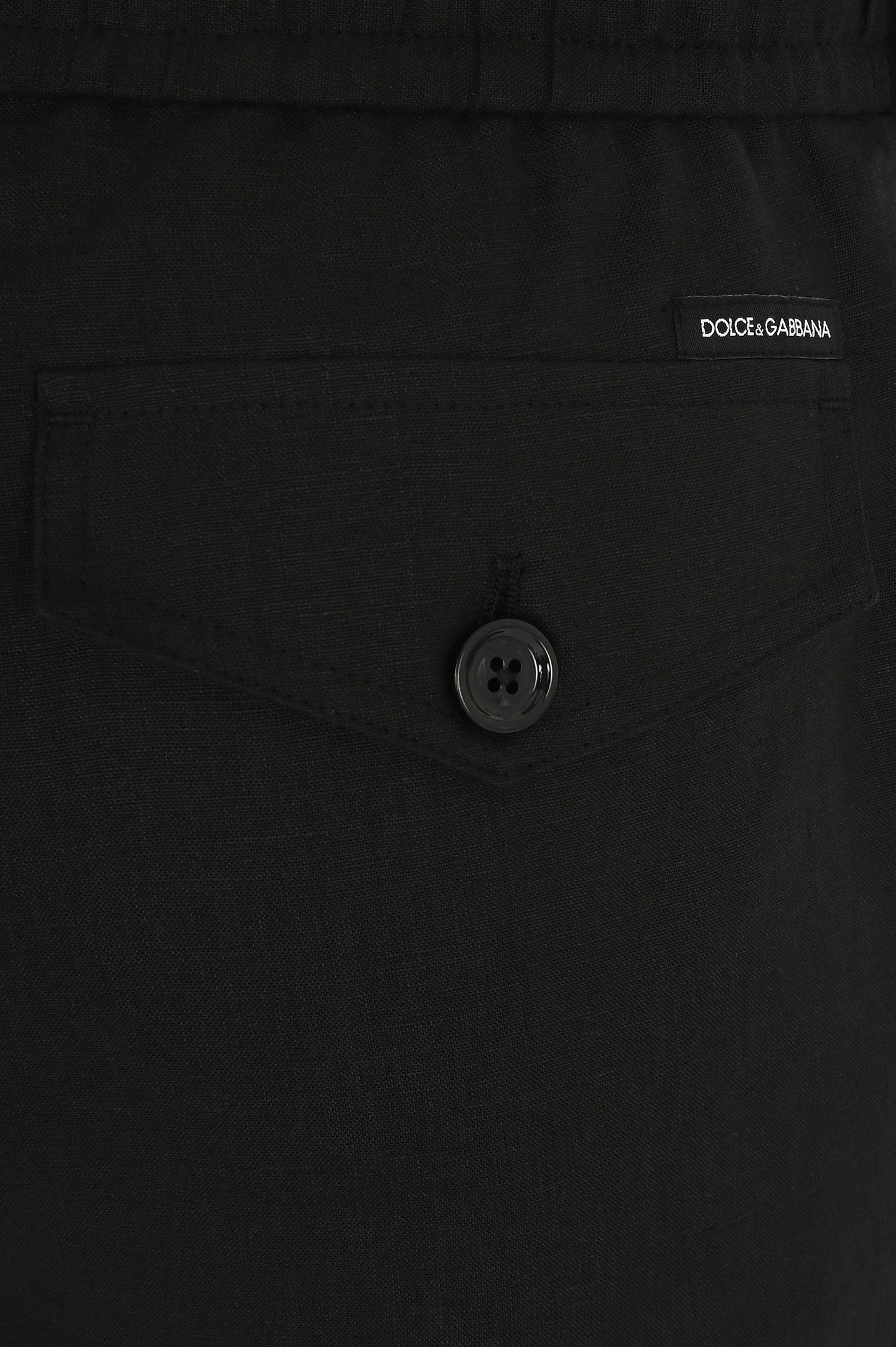 Шорты из льна с карманами DOLCE & GABBANA GV5TAT GH253, цвет: Черный, Мужской