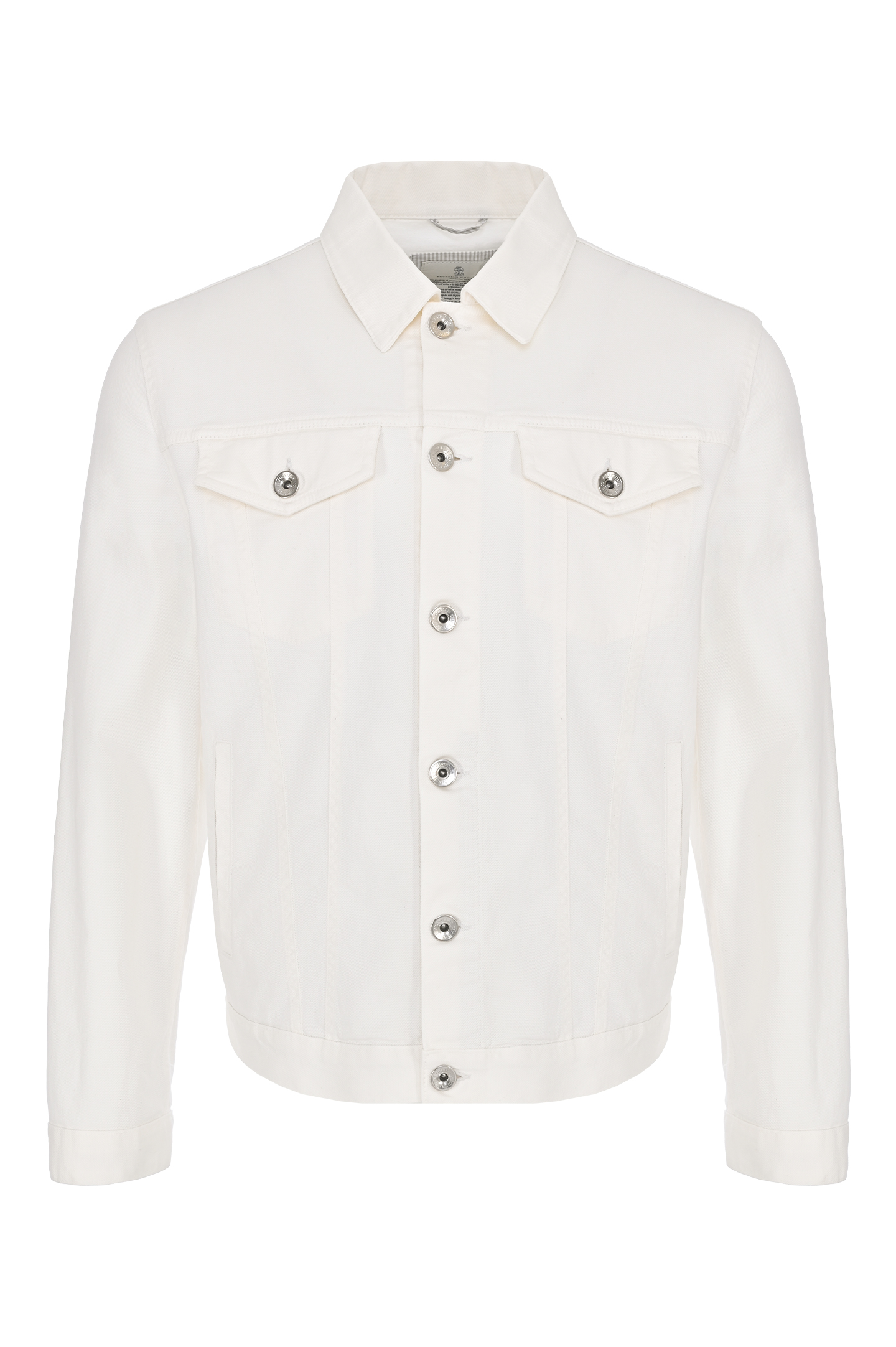 Джинсовая куртка с карманами BRUNELLO  CUCINELLI M277P6900, цвет: Белый, Мужской